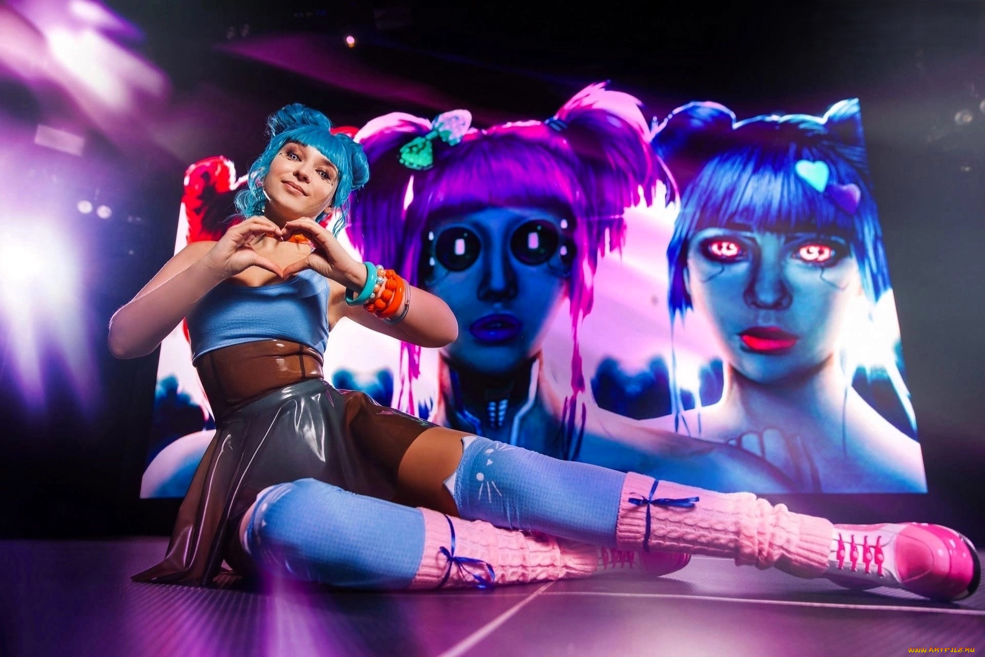 девушки, анна, шаховская, образ, косплей, наряд, костюм, неон