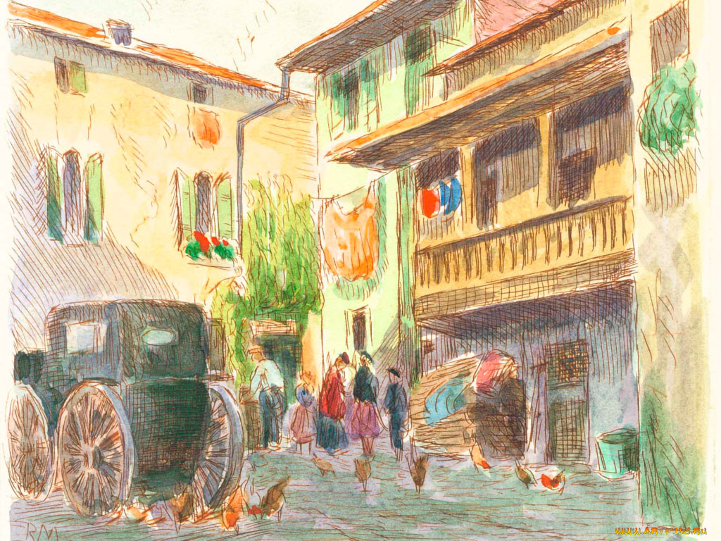 рисованные, города