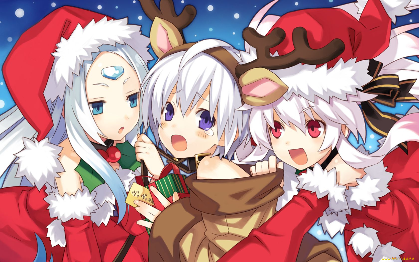 аниме, merry, chrismas, winter