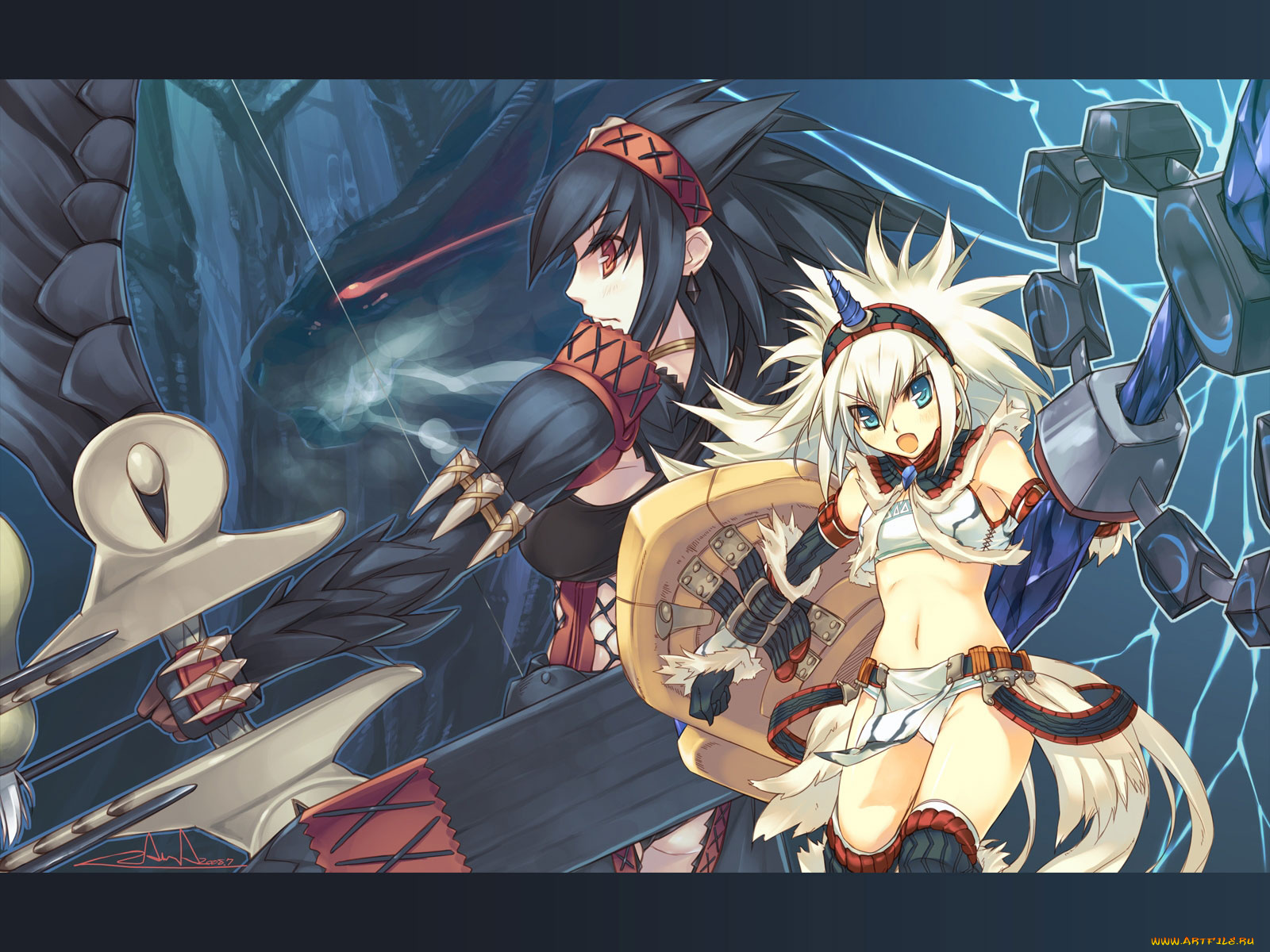 аниме, weapon, blood, technology