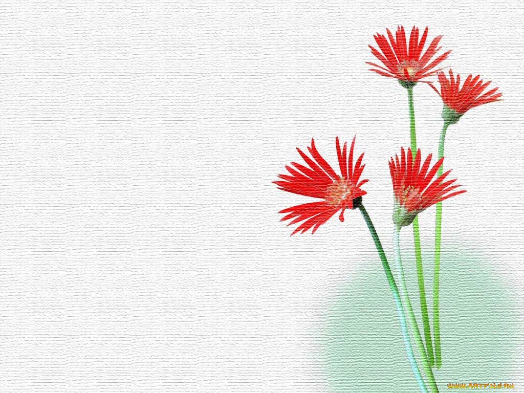 рисованные, цветы