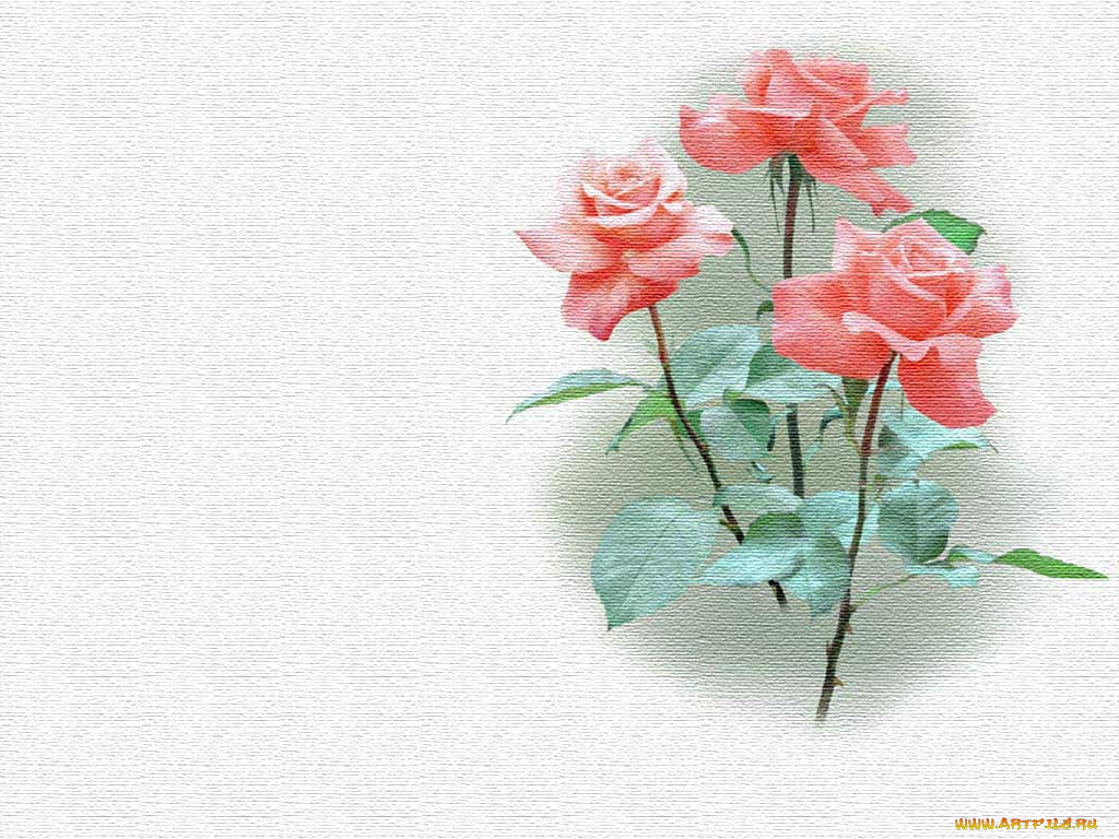 рисованные, цветы
