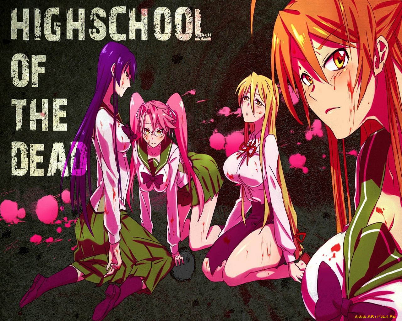 аниме, highschool, of, the, dead