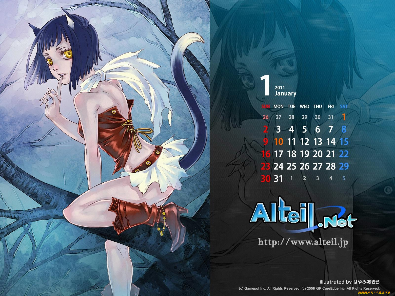 календари, аниме