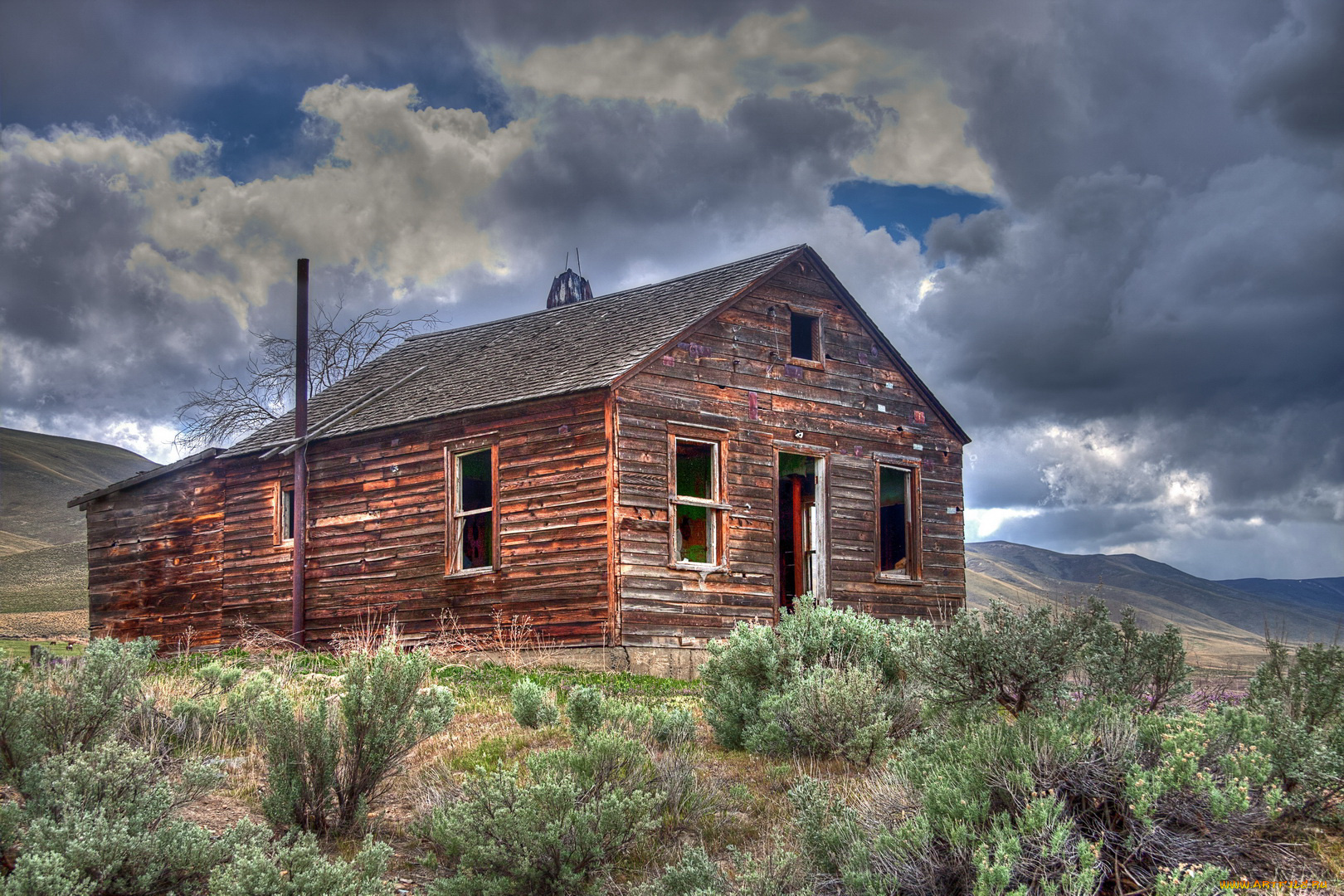 разное, сооружения, постройки, облака, дом