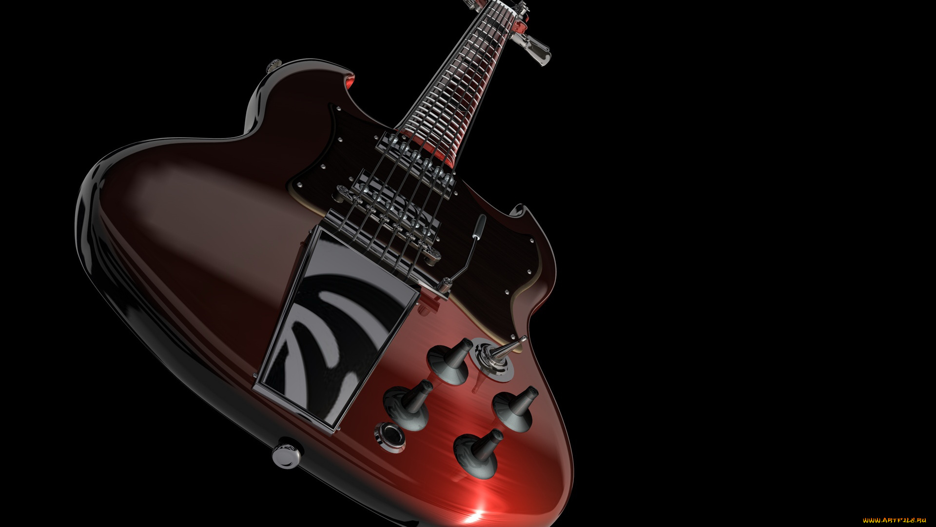 3д, графика, modeling, моделирование, гитара