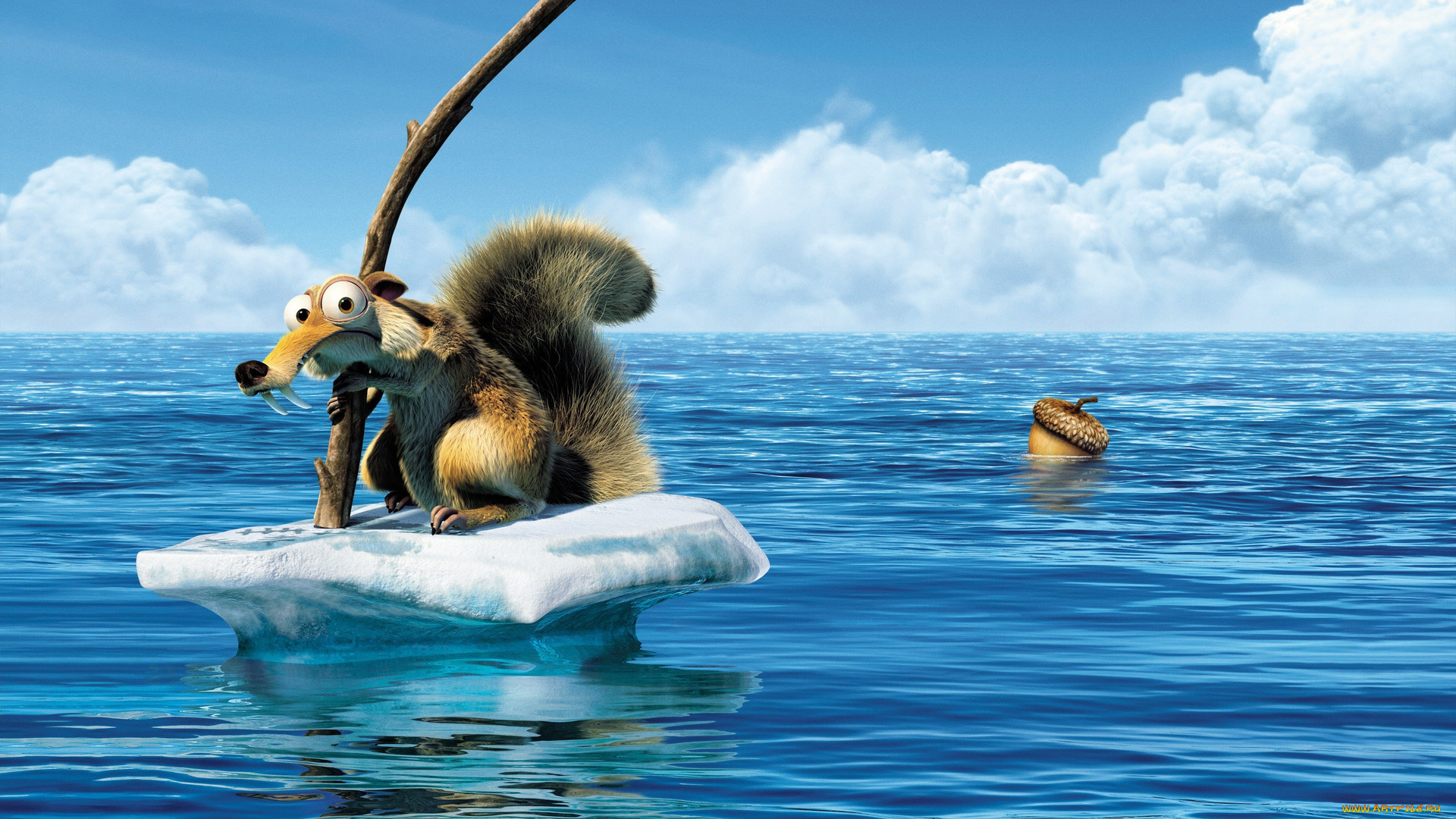 мультфильмы, ice, age, the, meltdown, белка, ледниковый, период, вода, океан, море