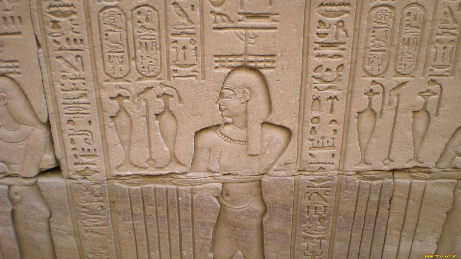 разное, рельефы, статуи, музейные, экспонаты, древний, египет