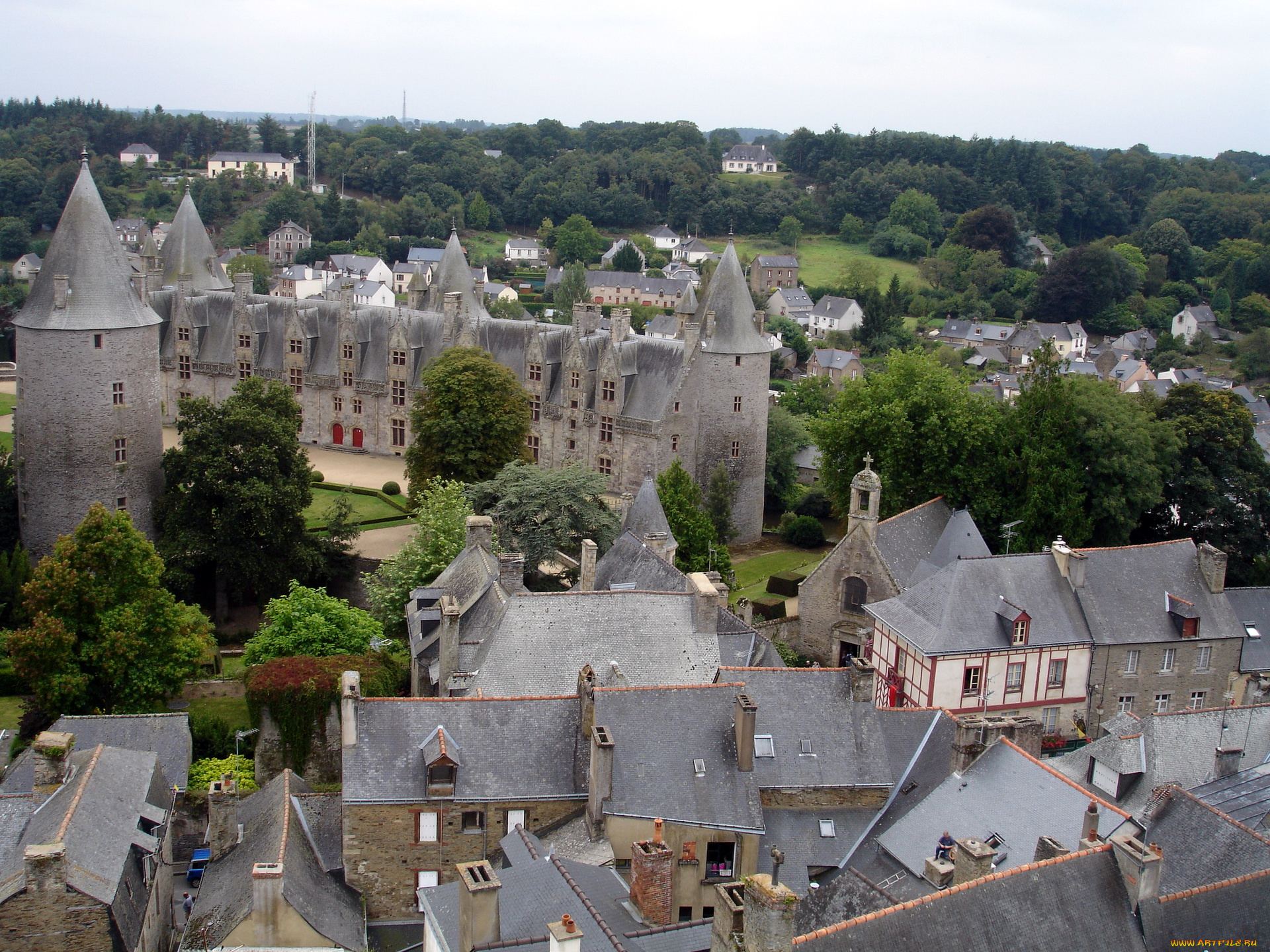 castle, morbihan, france, города, дворцы, замки, крепости, крыши, башни