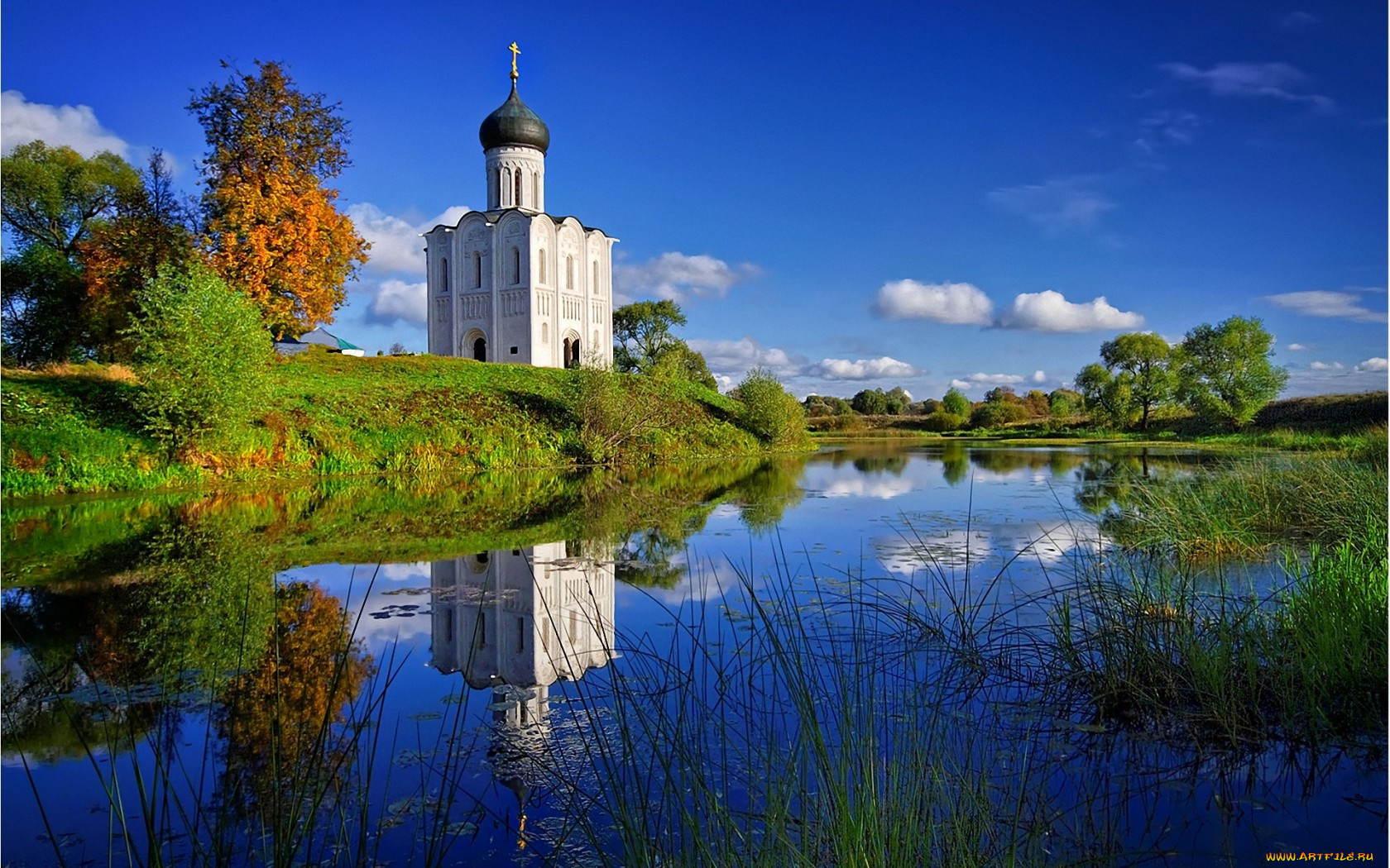 города, православные, церкви, монастыри, вода, река, церковь, трава, храм, pokrova, na, nerli, покрова, на, нерли