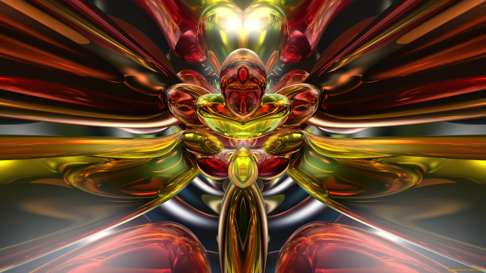 3д, графика, fractal, фракталы, цвета, изгибы, узор