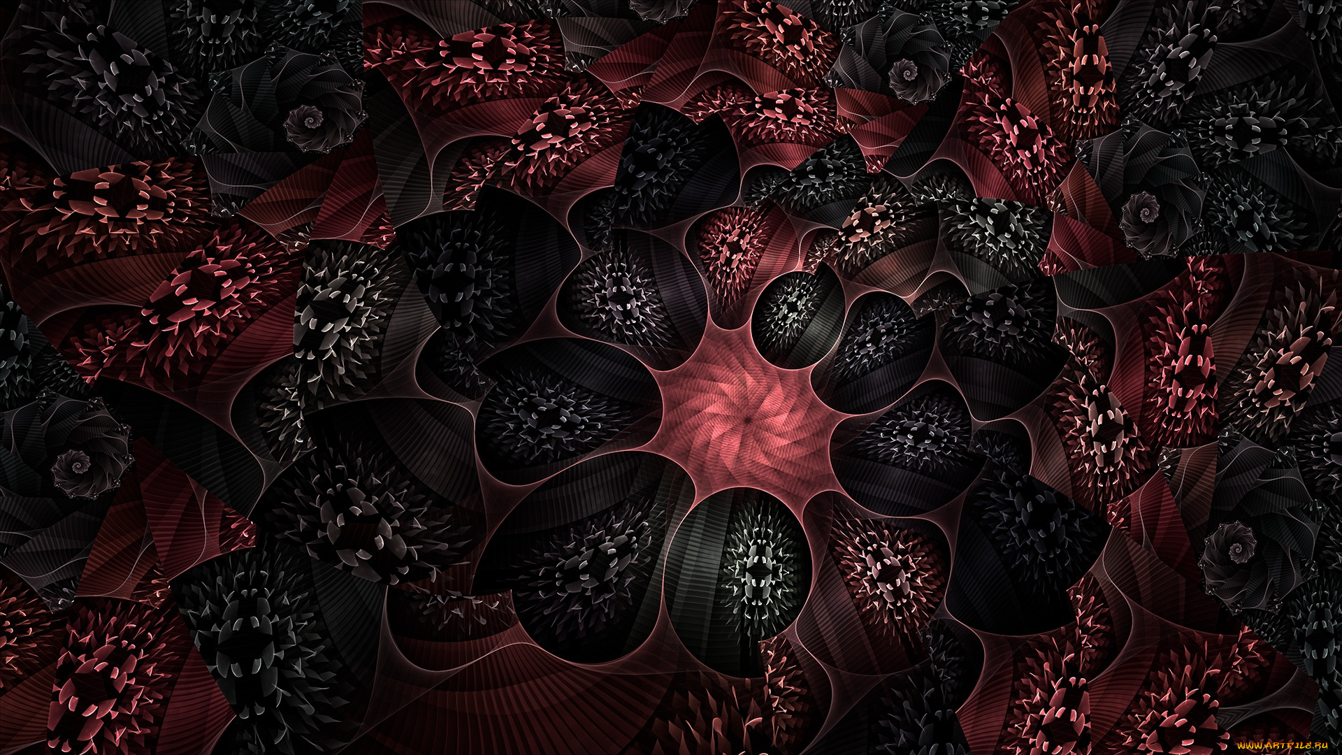 3д, графика, fractal, фракталы, изгибы, линии, фон, рисунок, узор