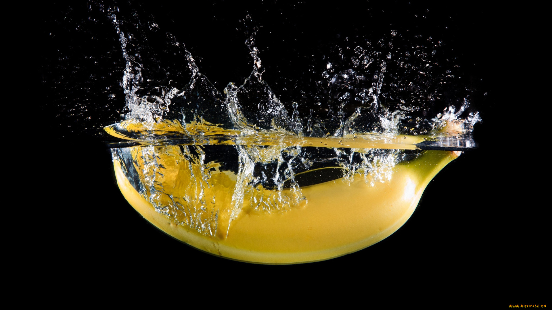 еда, бананы, вода, брызги