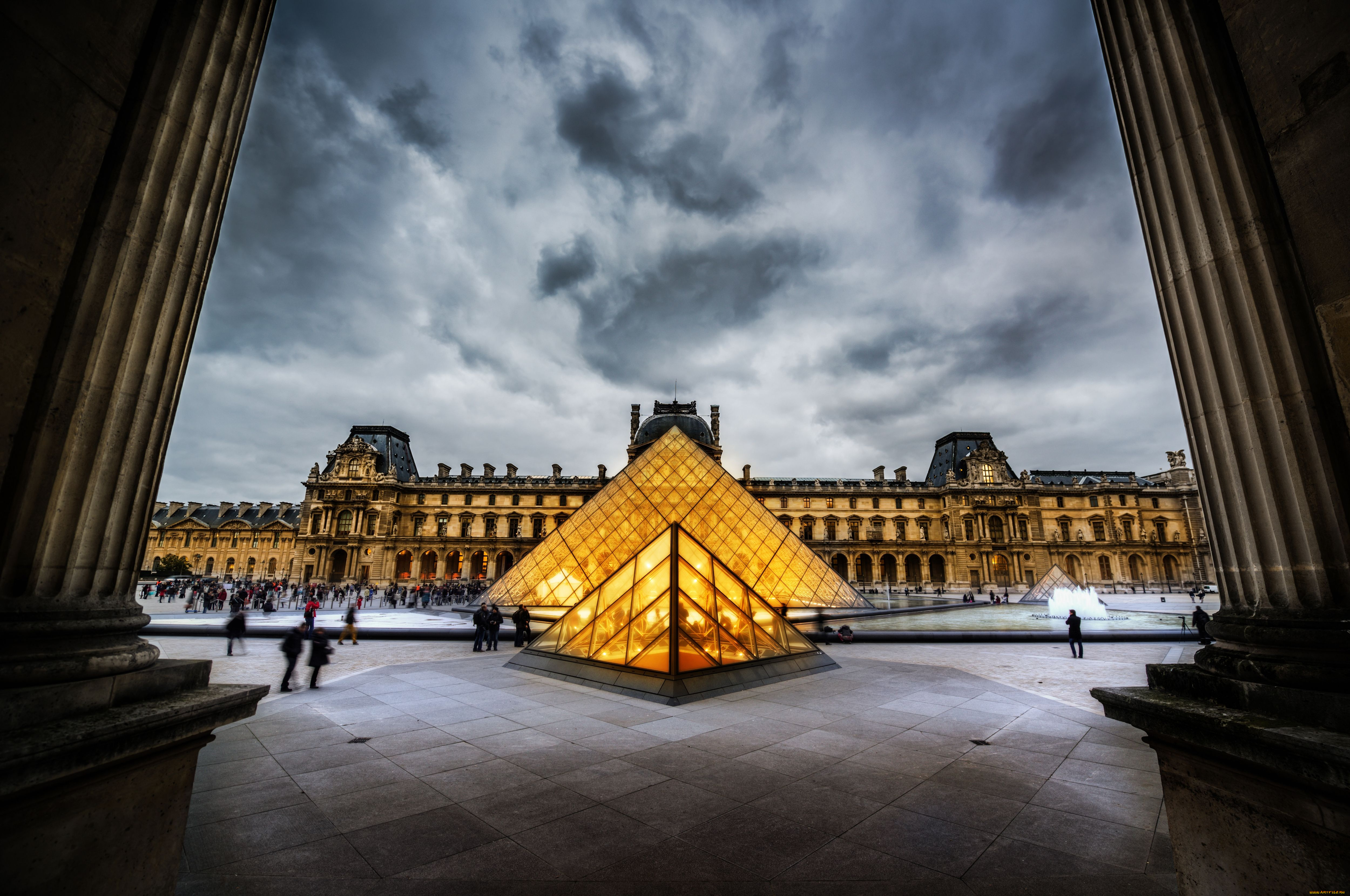 louvre, palace, paris, france, города, париж, франция, лувр, дворец, пирамиды