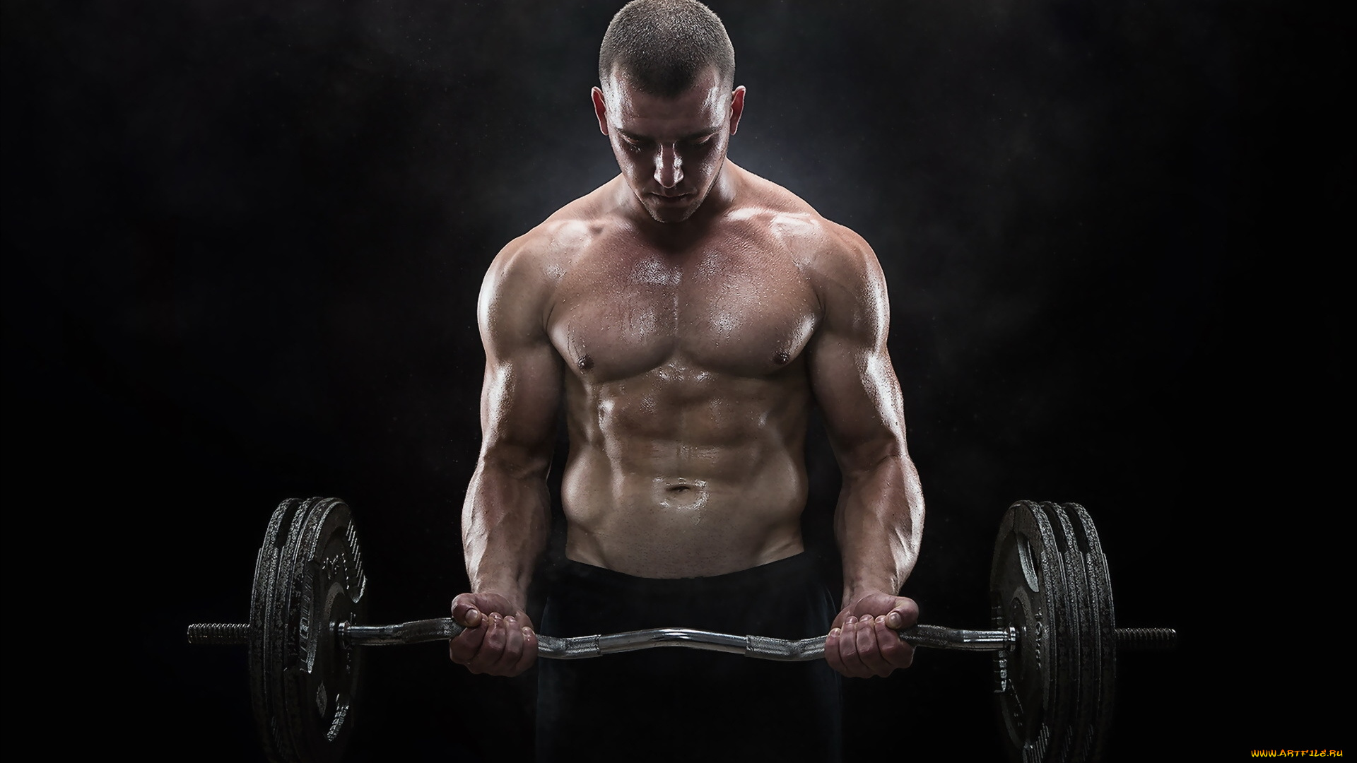 мужчины, -, unsort, штанга, торс, тело