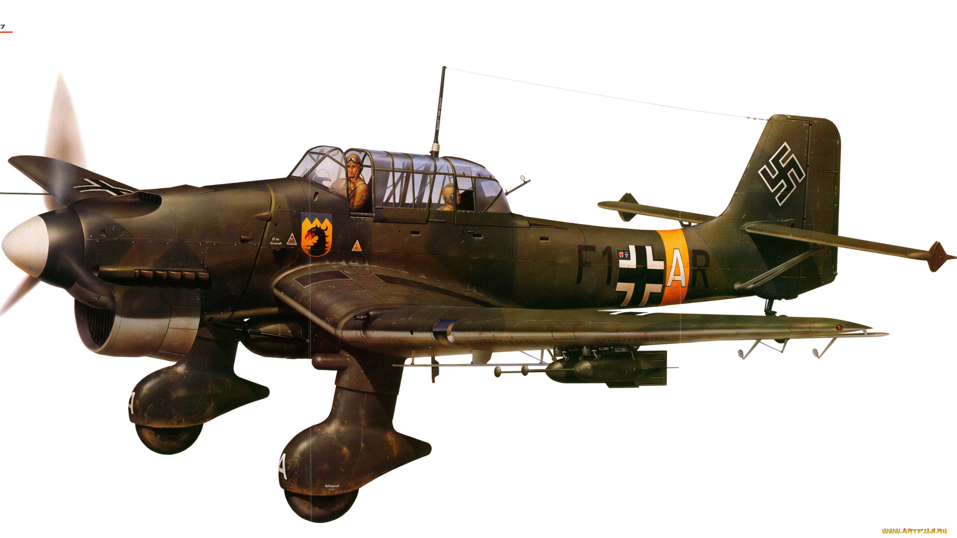 авиация, 3д, рисованые, v-graphic, бомбардировщик, пикирующий, штурмовик, 87, ju, junkers