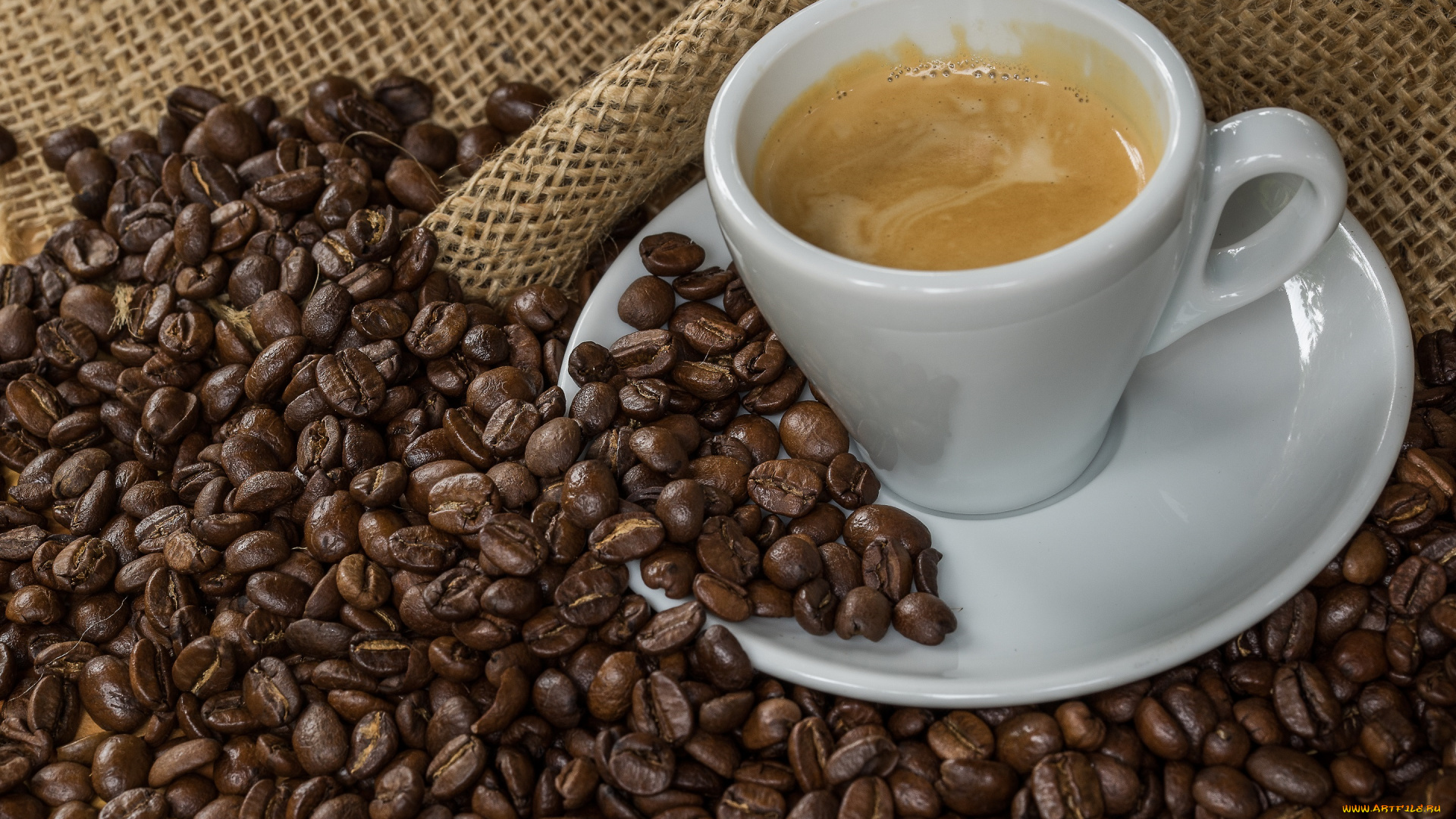 еда, кофе, , кофейные, зёрна, зёрна, чашка, мешковина