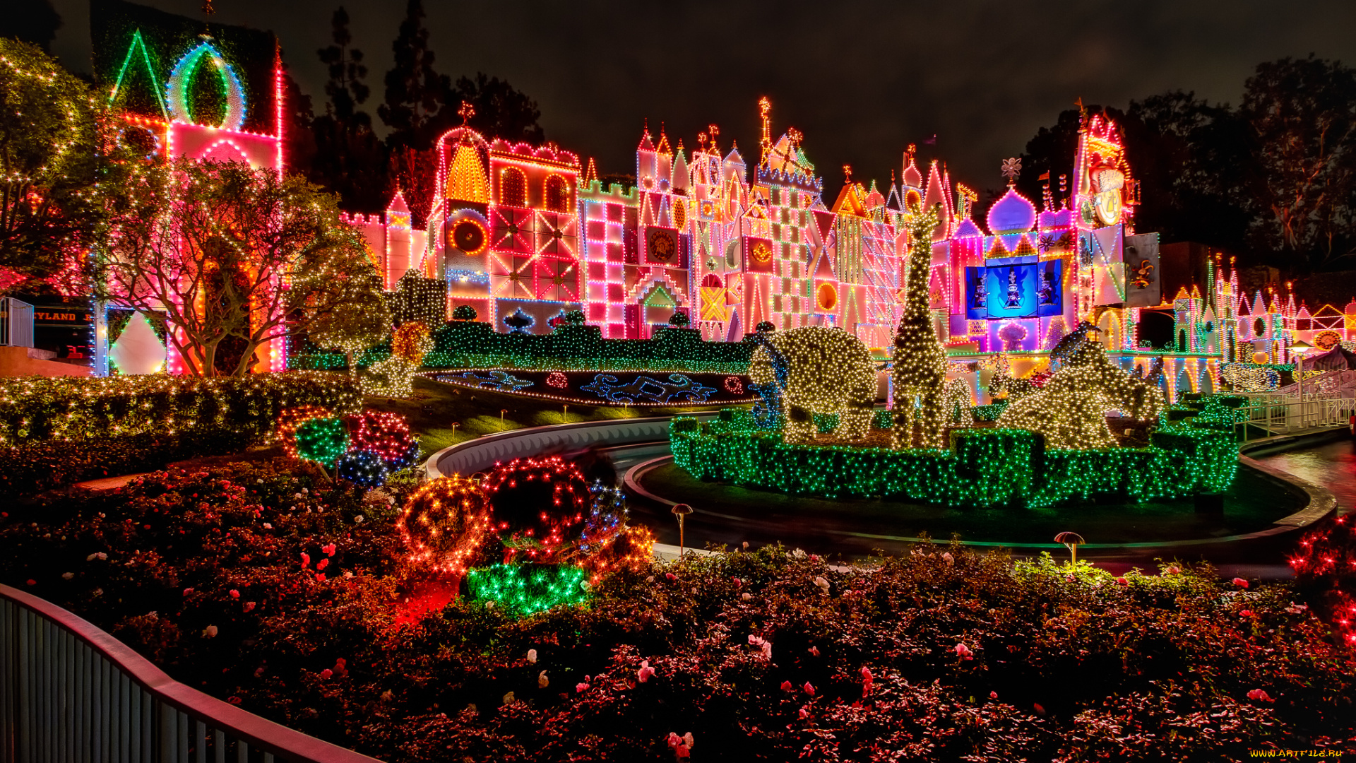 праздничные, новогодние, пейзажи, иллюминация