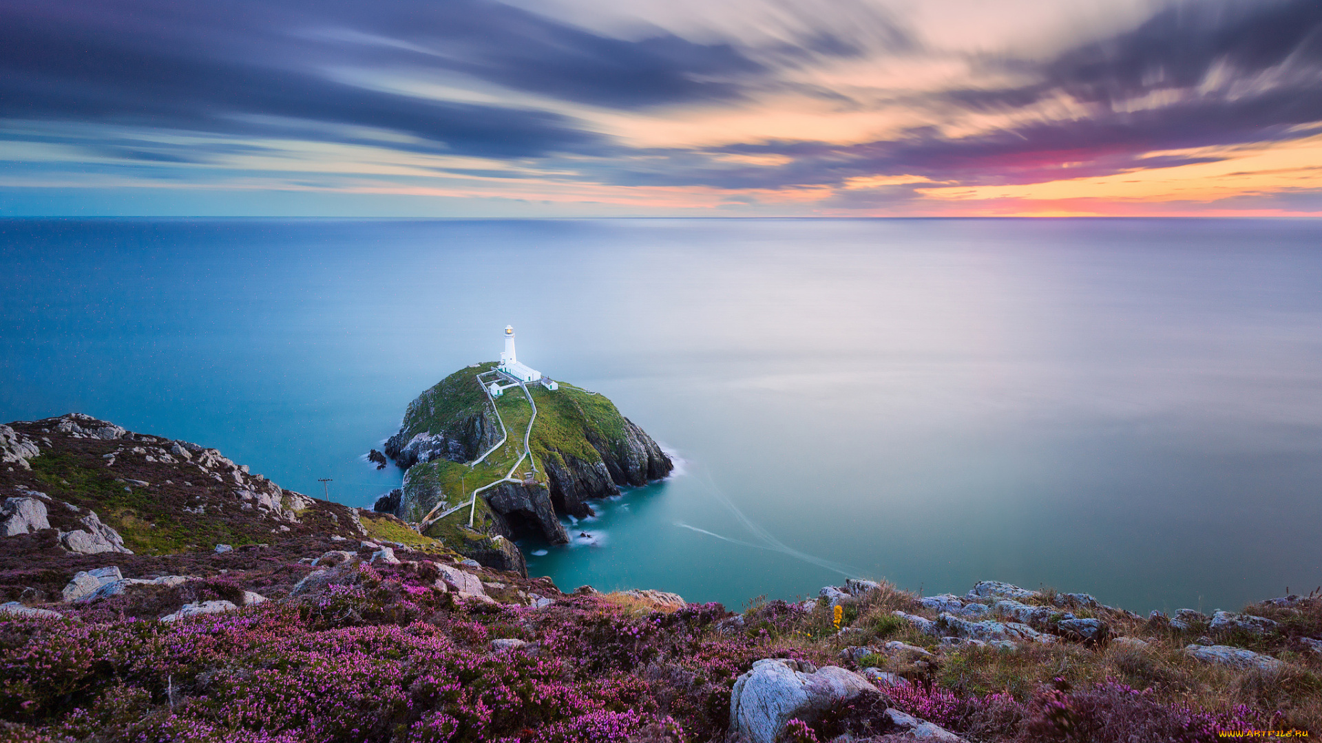 природа, маяки, маяк, ирландское, море, уэльс, скалистый, остров, южный, стэк