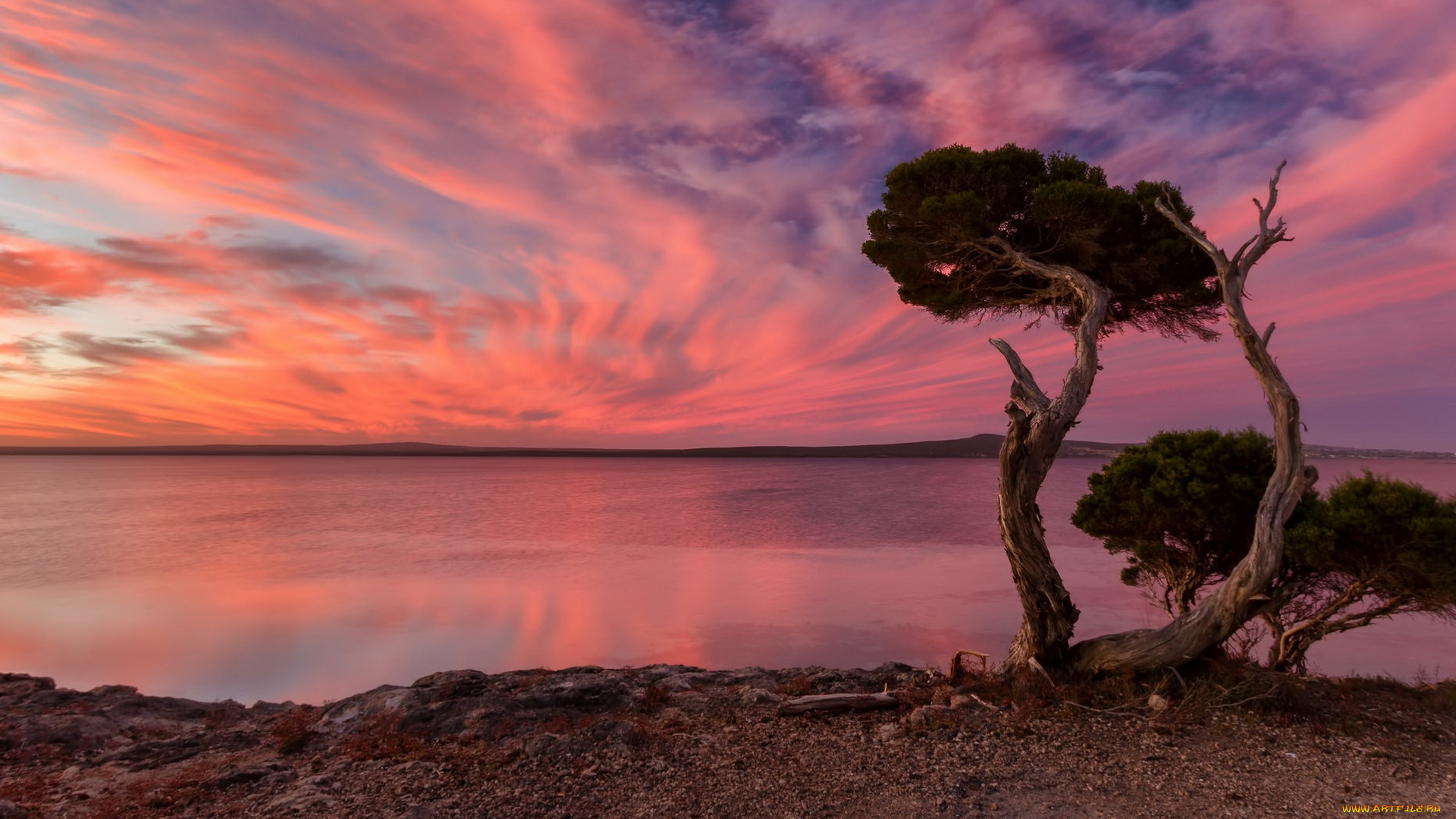 природа, реки, озера, пейзаж, закат, port, lincoln, national, park