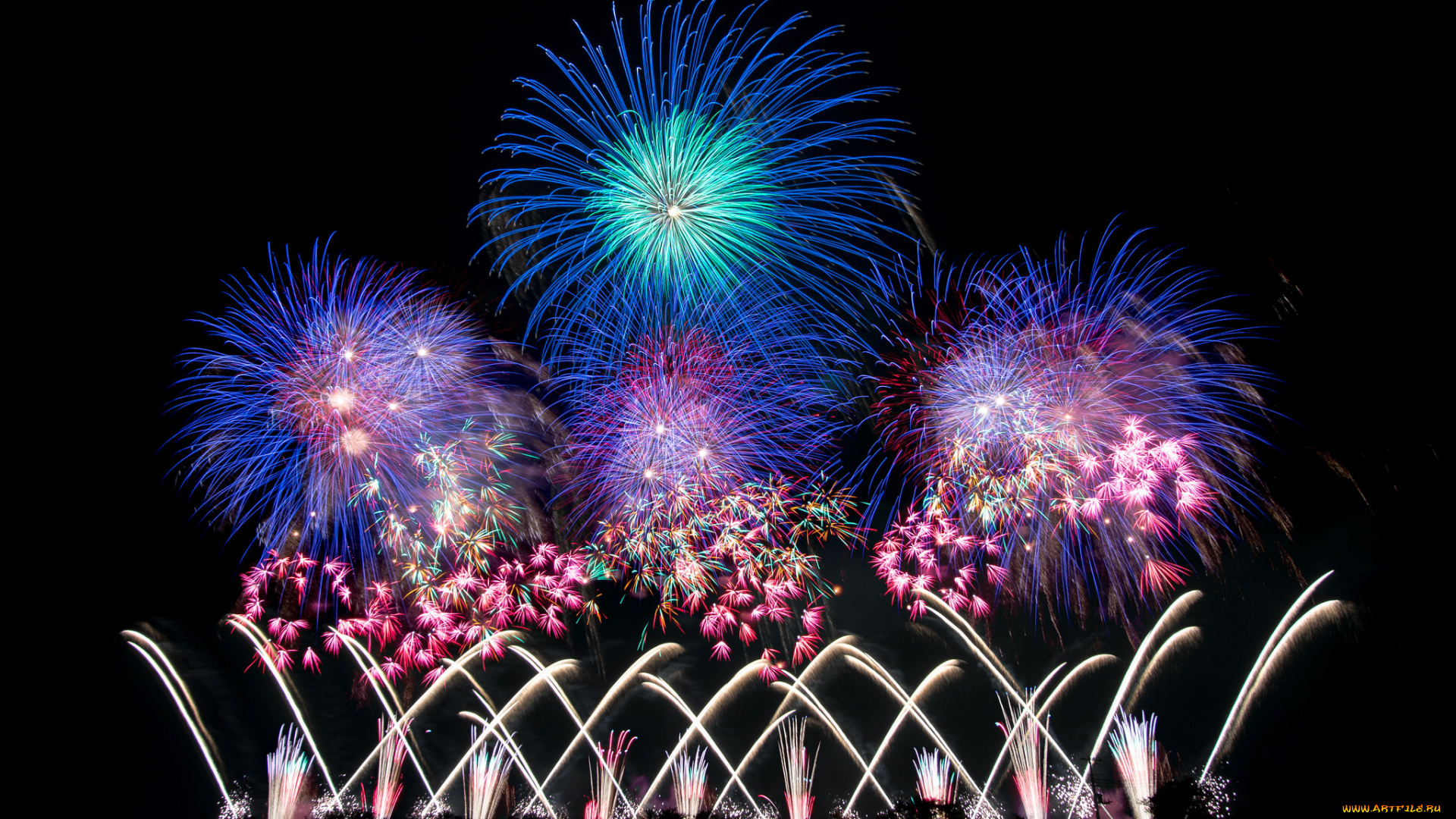 разное, салюты, , фейерверки, салют, ночь, искры, фейерверк