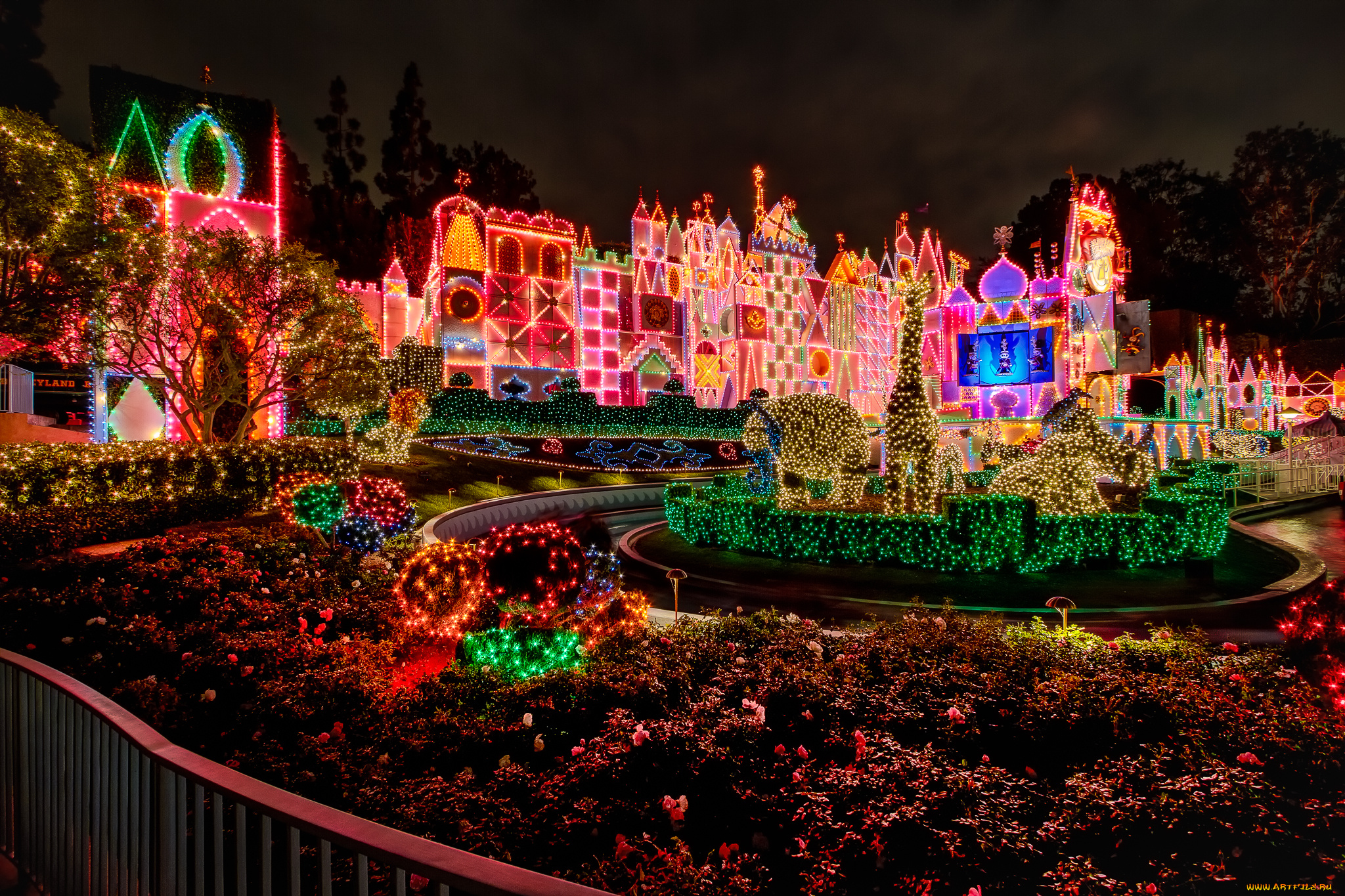 праздничные, новогодние, пейзажи, иллюминация
