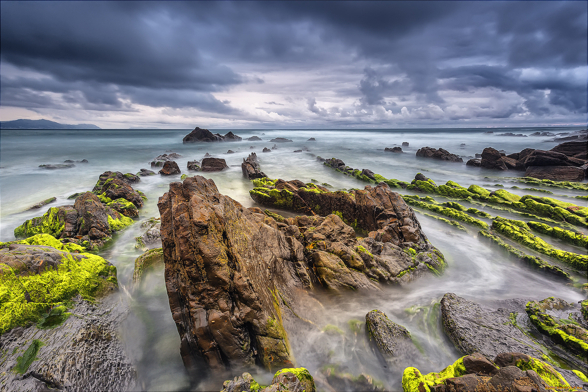 природа, побережье, небо, скалы, камни, облака, море, лето, баррика, испания