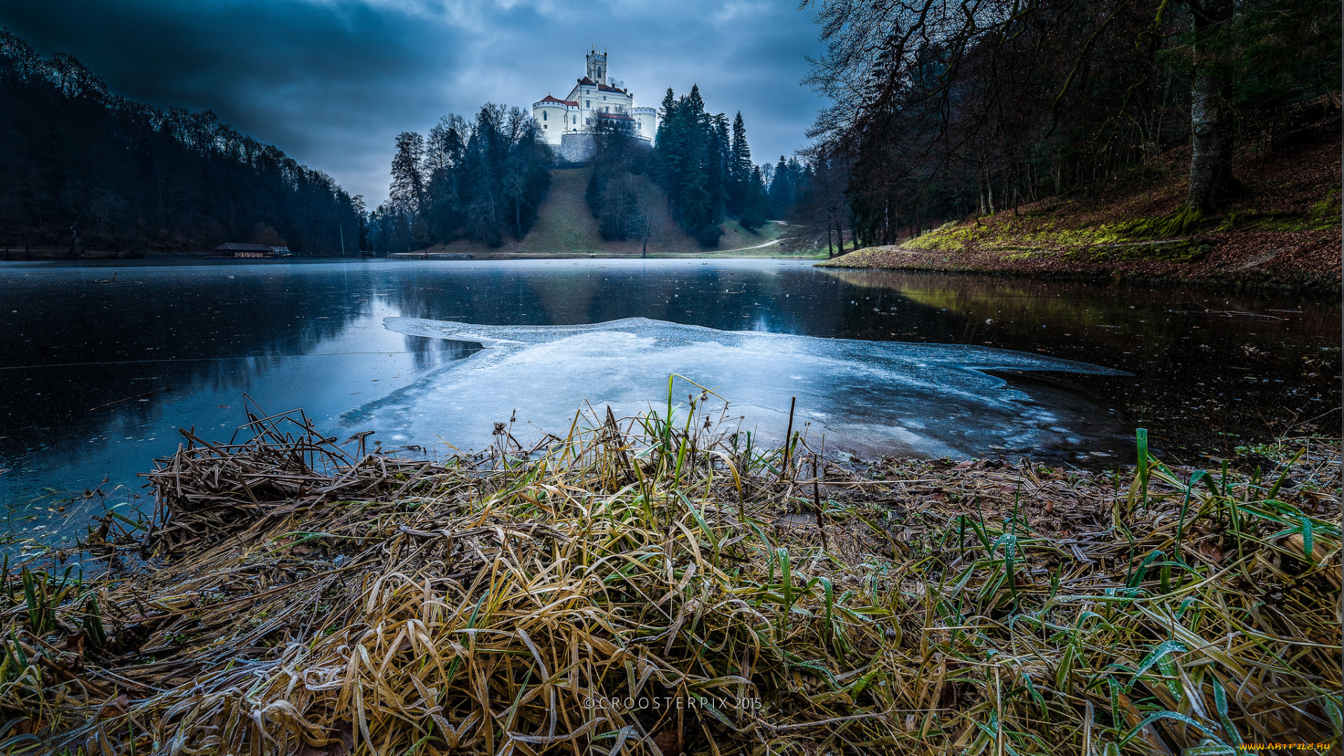 города, -, пейзажи, замок, река, лес
