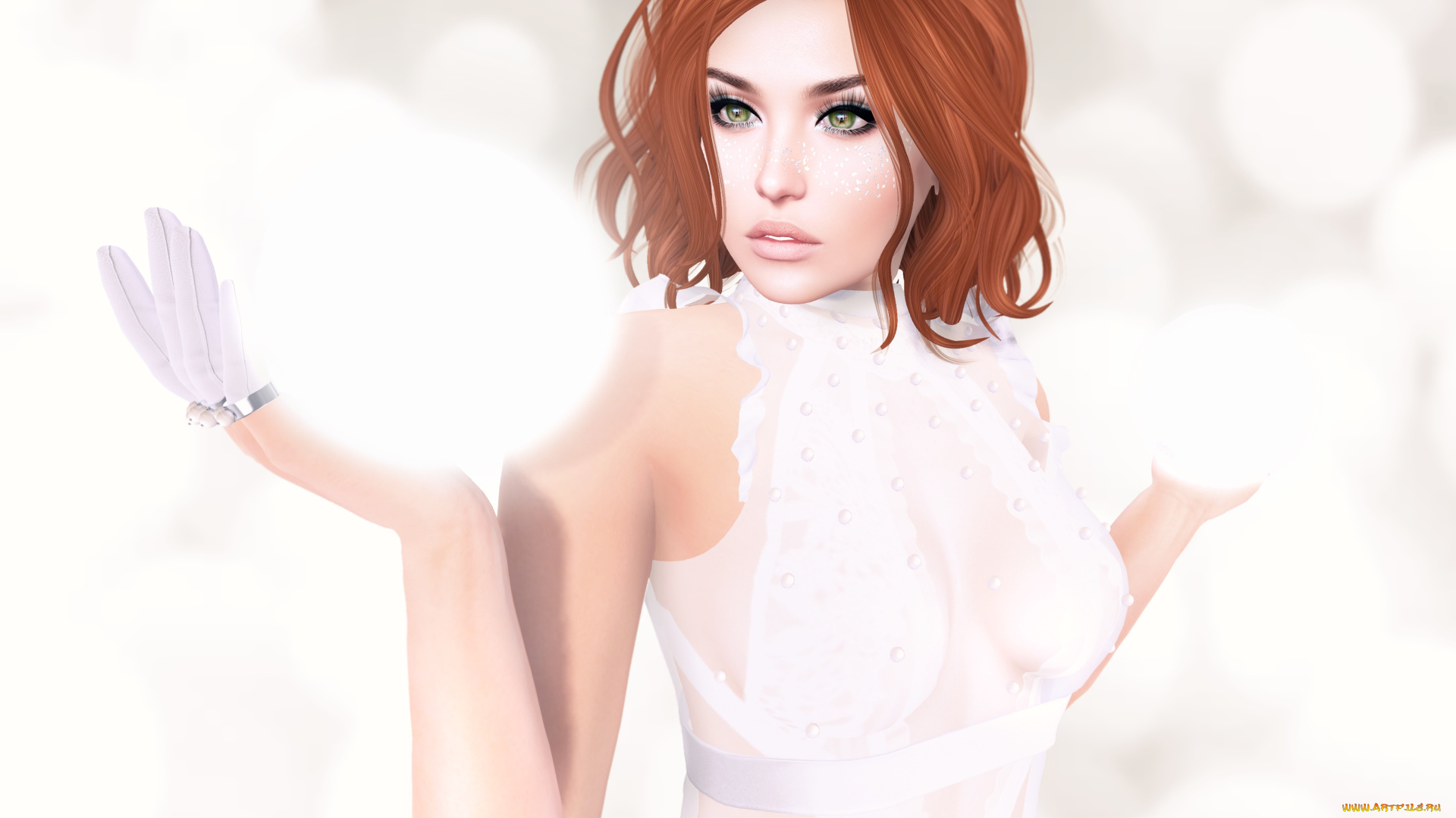 3д, графика, люди, , people, девушка, взгляд, фон