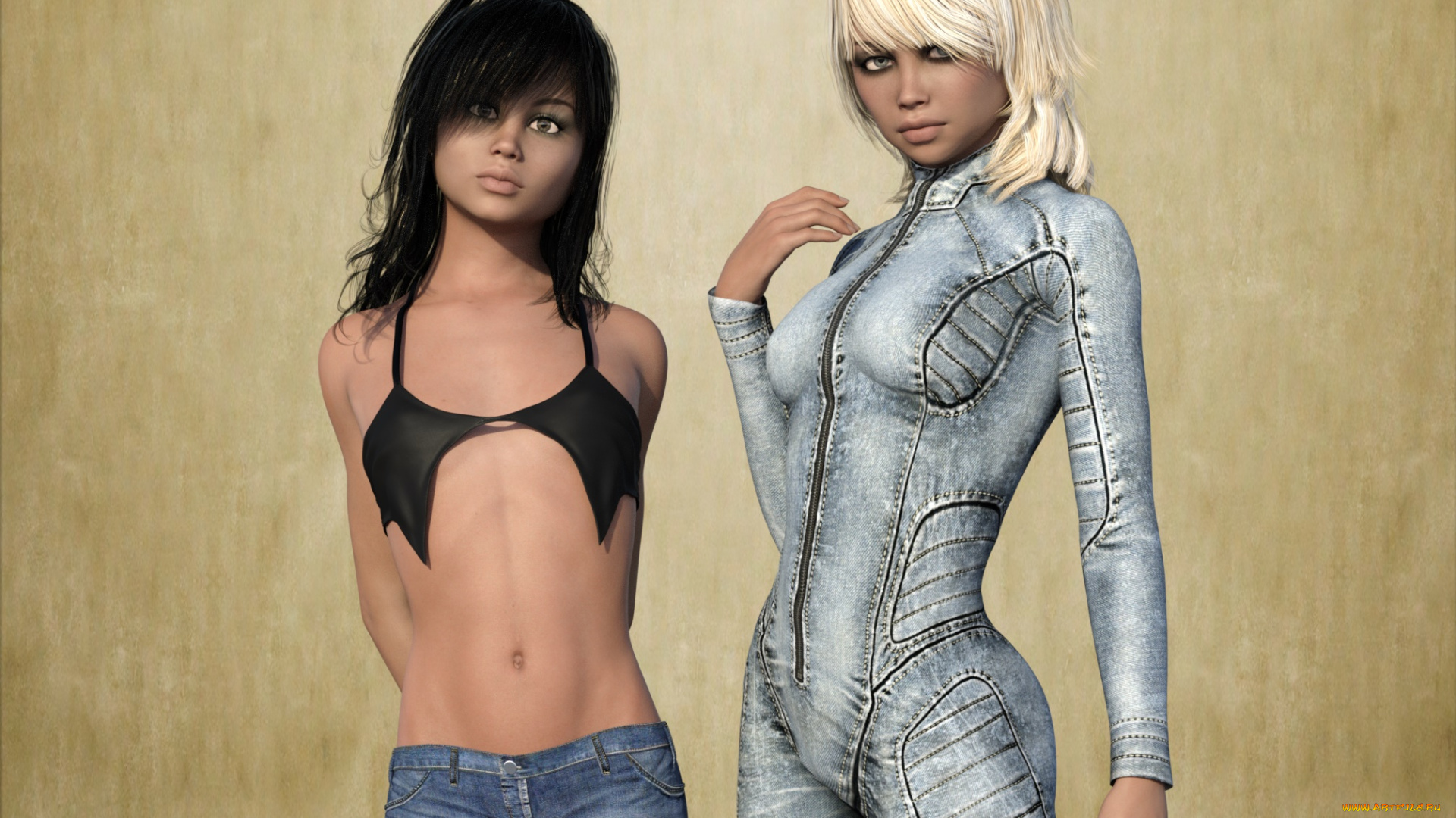 3д, графика, люди, , people, фон, взгляд, девушки