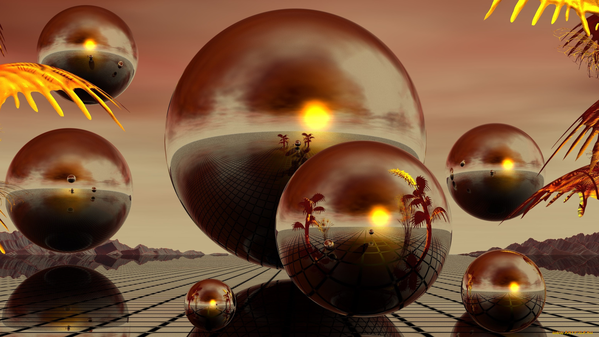 3д, графика, шары, , balls, фон, шары