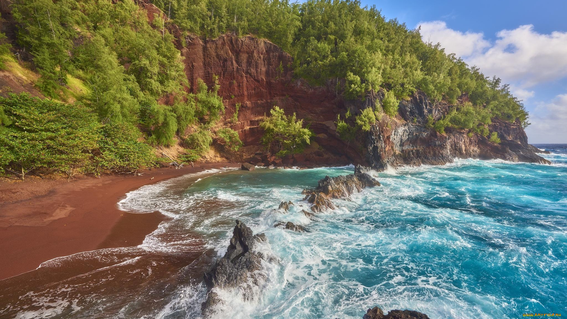 природа, побережье, волна, море, скала