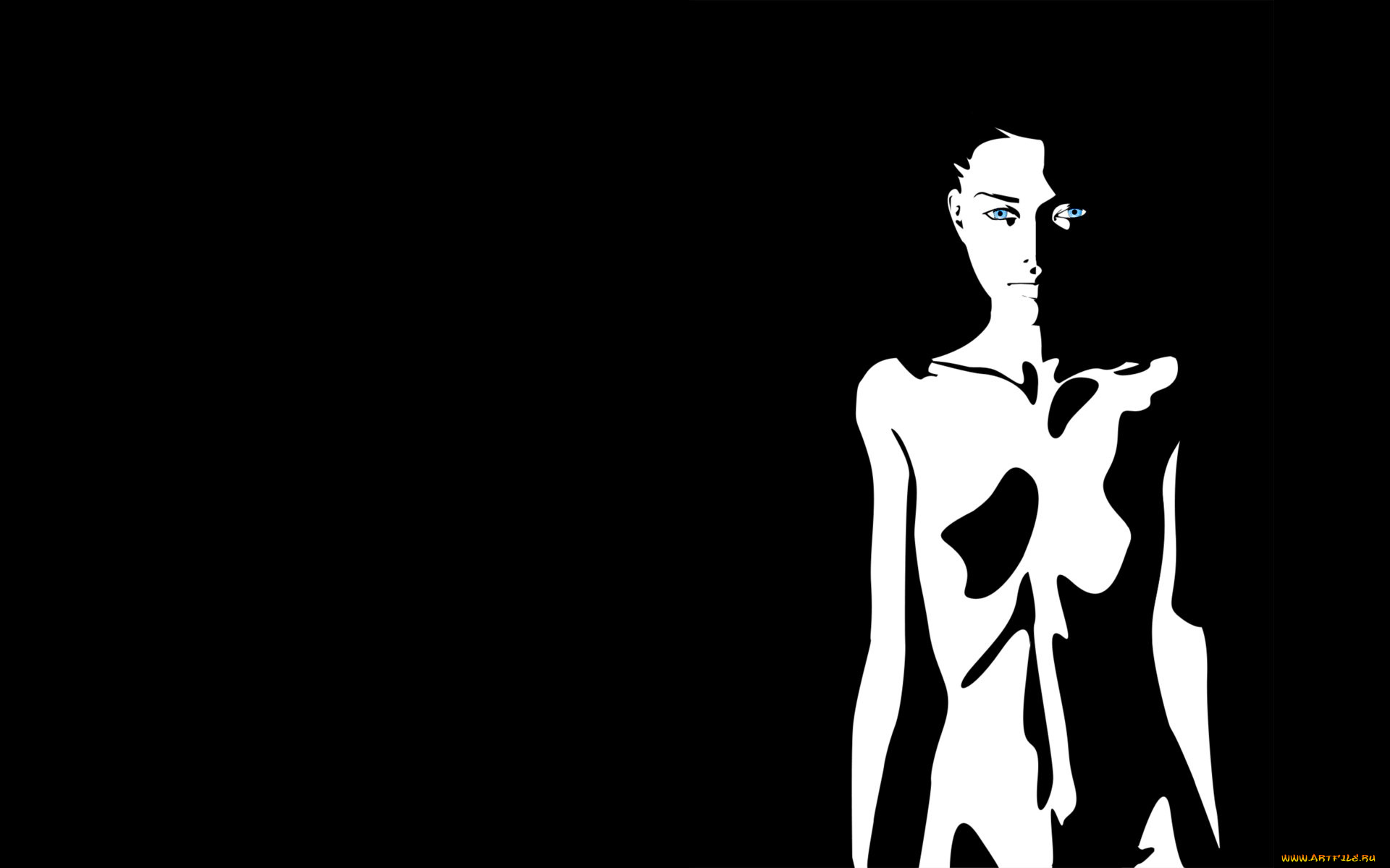 векторная, графика, девушки, , girls, ню, голубоглазая, девушка