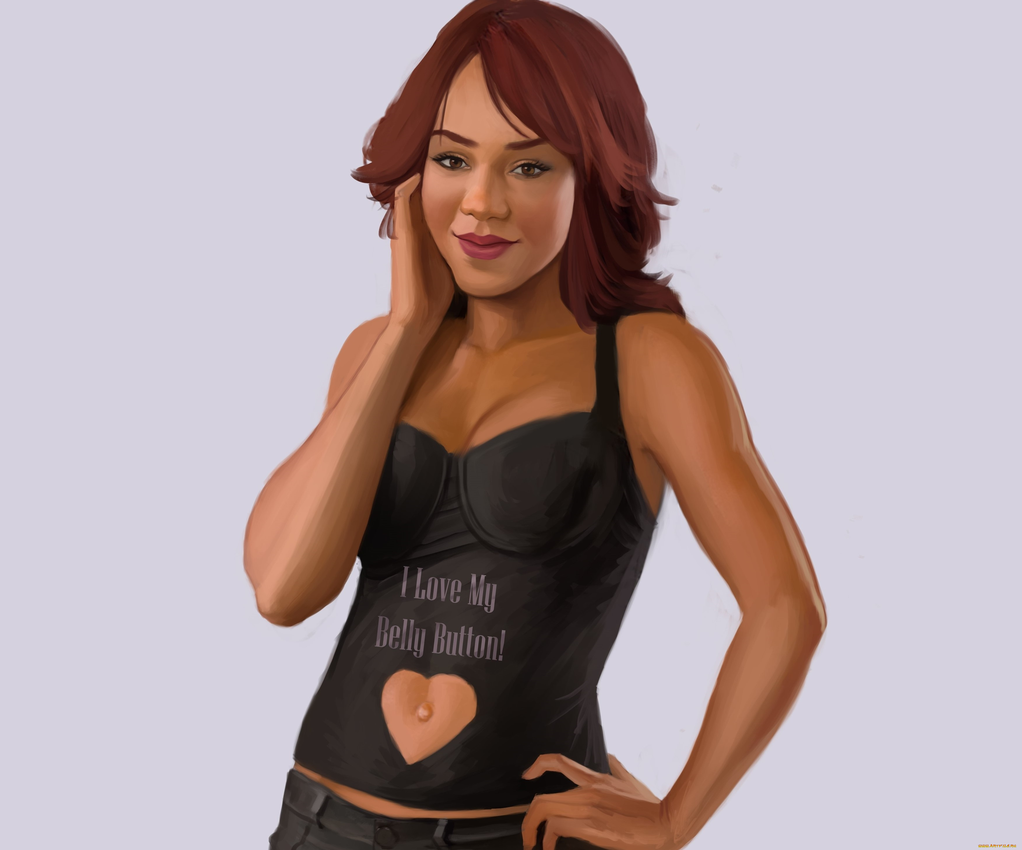 рисованное, люди, взгляд, девушка