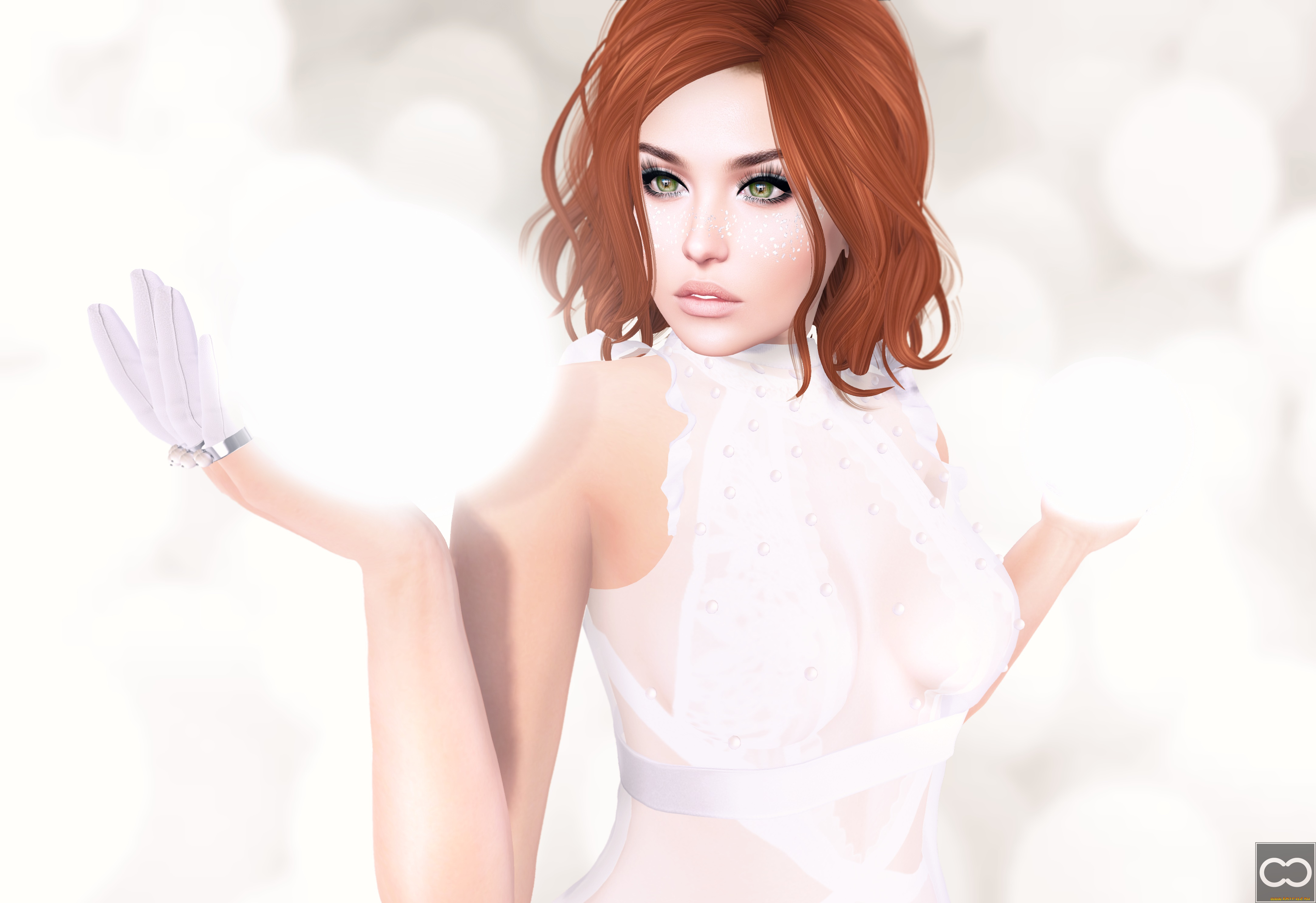 3д, графика, люди, , people, девушка, взгляд, фон