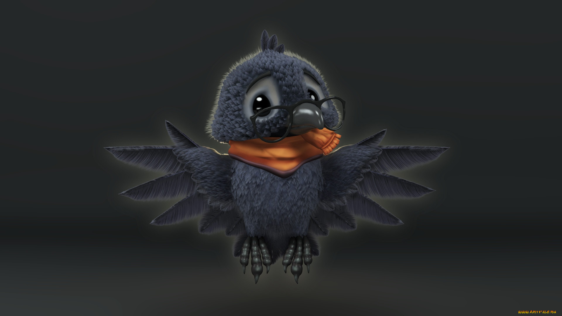 3д, графика, юмор, , humor, детская, crow, baby, воронёнок, vitaliy, blik, малыш, арт