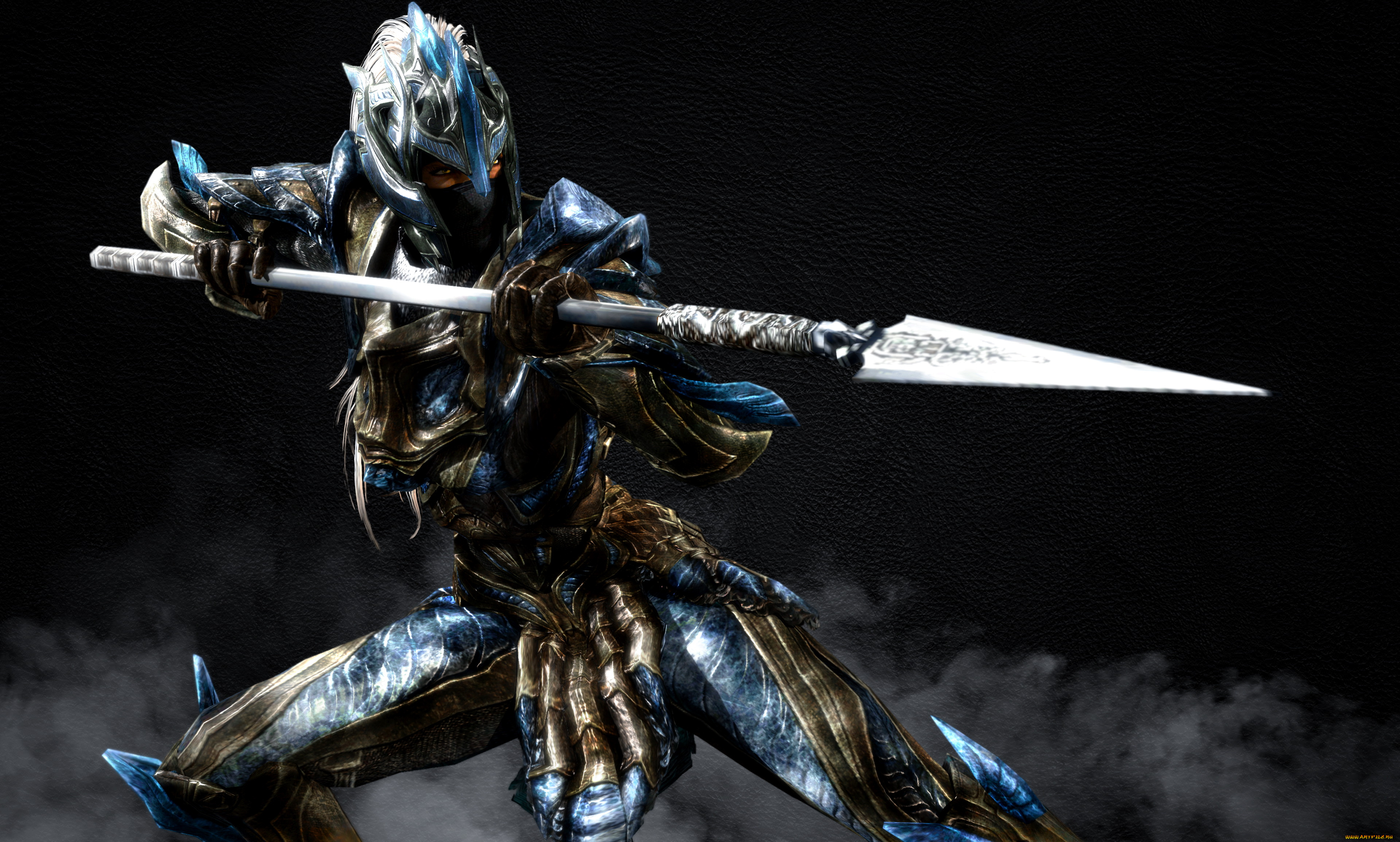 3д, графика, фантазия, , fantasy, копьё, девушка, фон, взгляд, латы