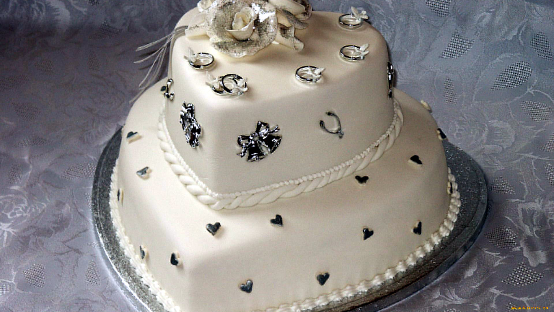 еда, торты, свадебный, торт