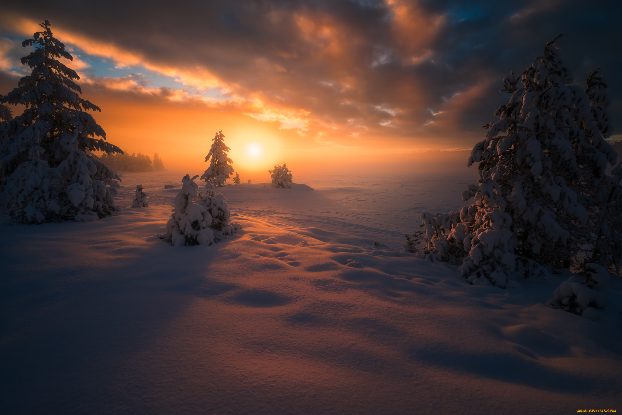 природа, зима, простор