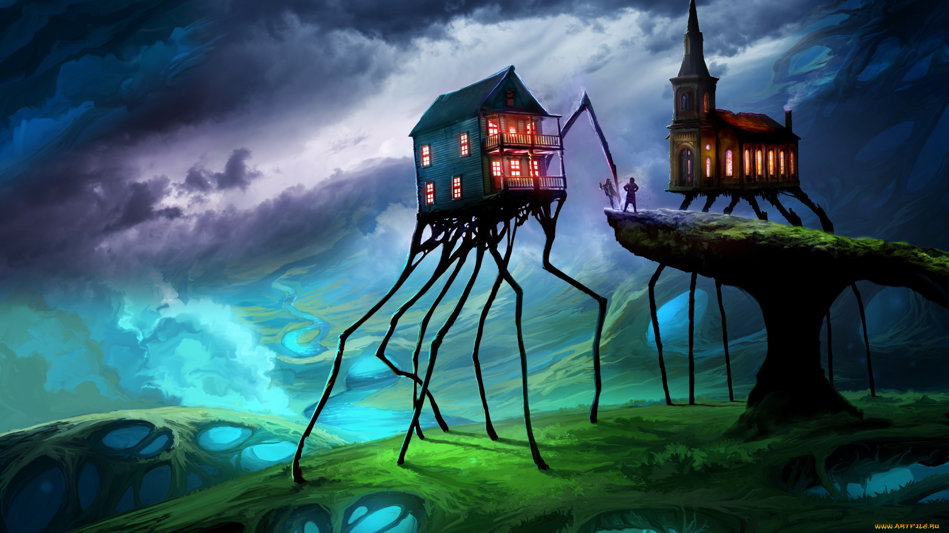 фэнтези, иные, миры, , иные, времена, люди, фон, дом, ноги