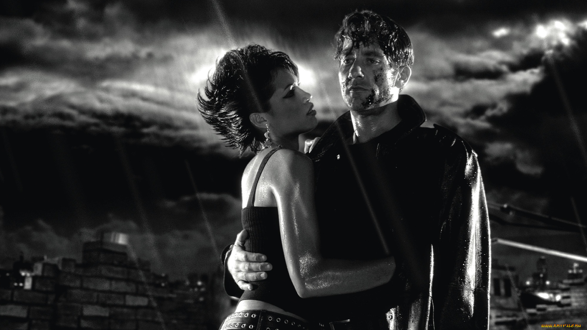 кино, фильмы, sin, city, мужчина, женщина, лучи, раны