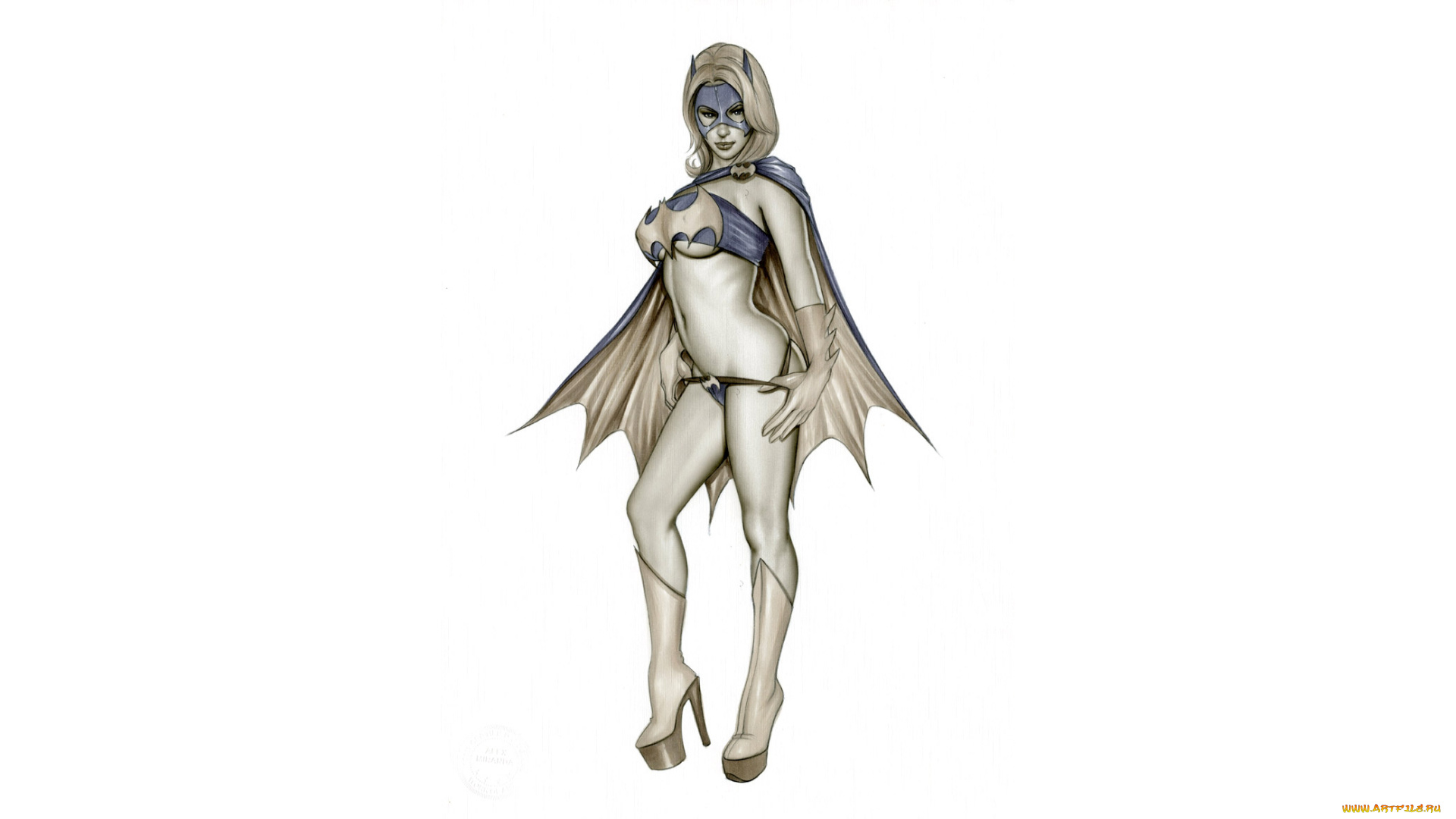 рисованное, комиксы, маска, взгляд, фон, девушка