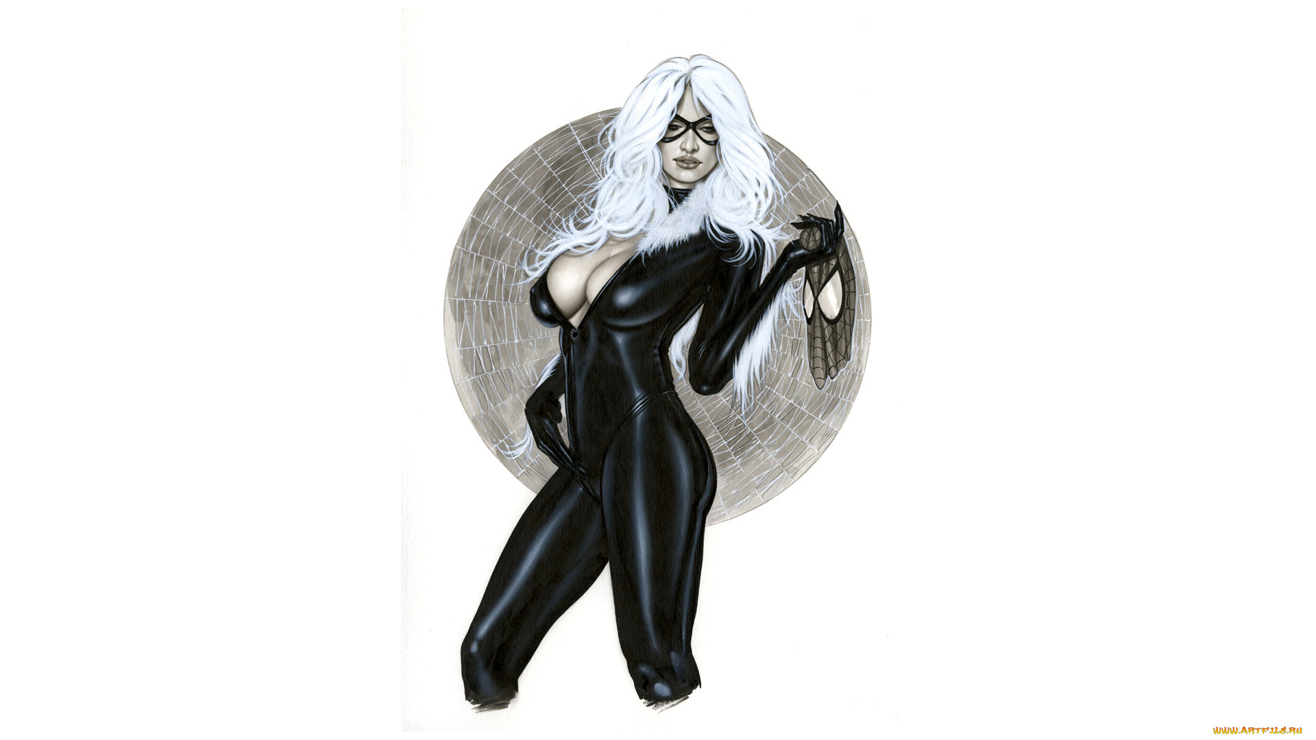 рисованное, комиксы, маска, взгляд, фон, девушка