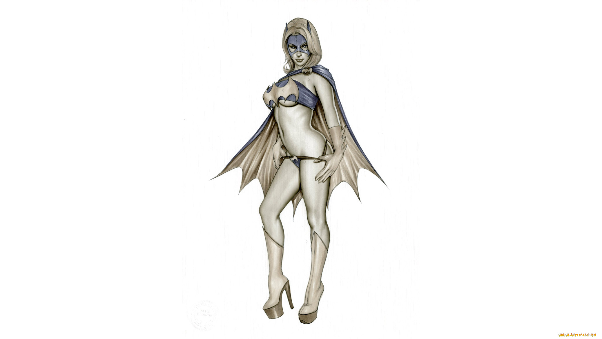 рисованное, комиксы, маска, взгляд, фон, девушка