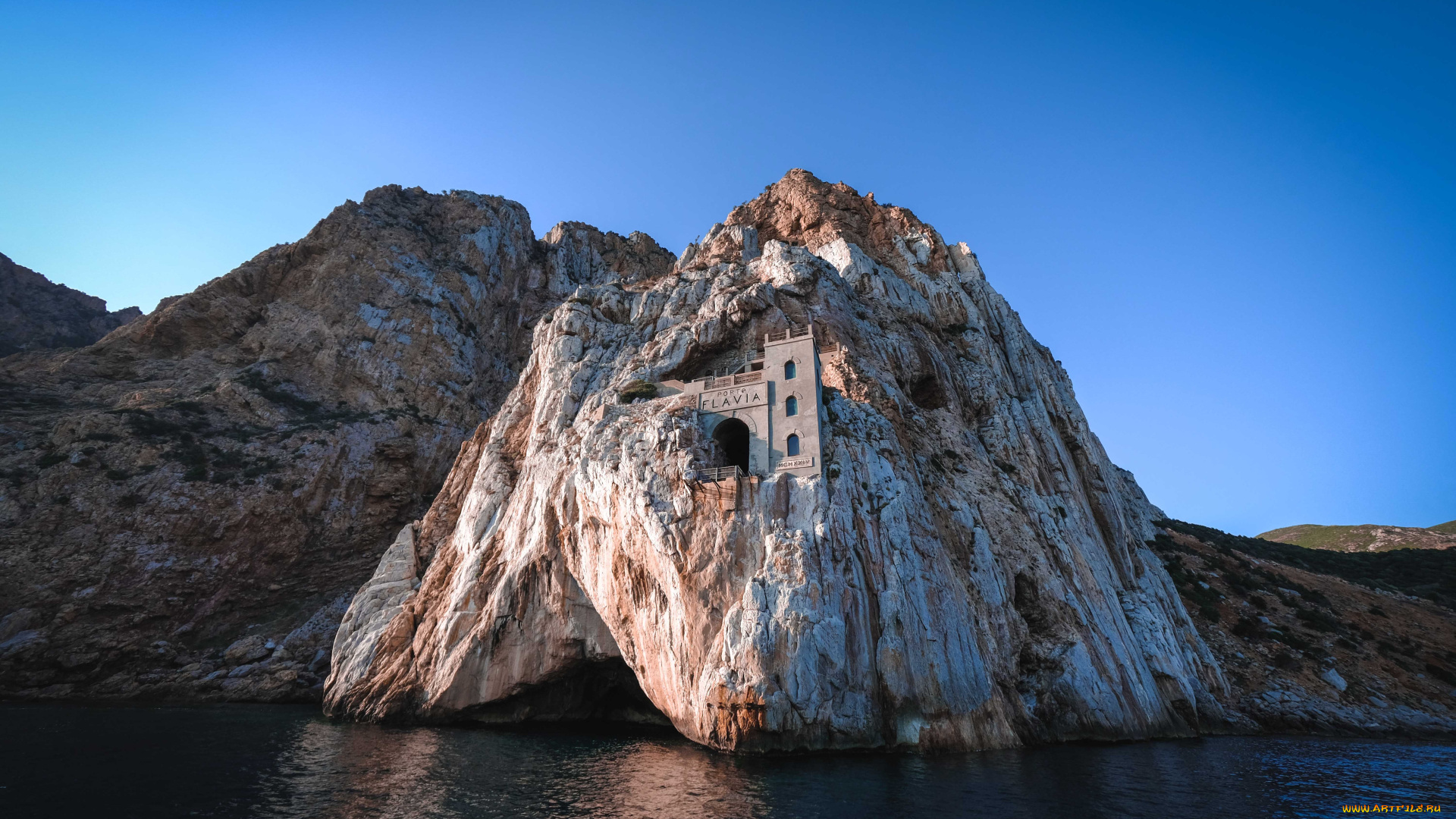 города, -, здания, , дома, порто, флавия, морская, гавань, коммуна, иглесиас, юг, cардинии, италия