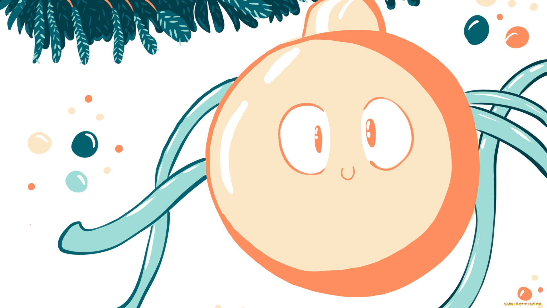 праздничные, -, разное, , новый, год, шарик, щупальца