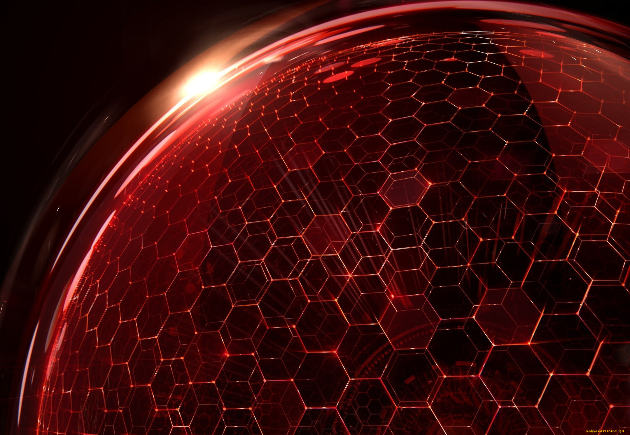 3д, графика, _science, fiction, планета, ячейки