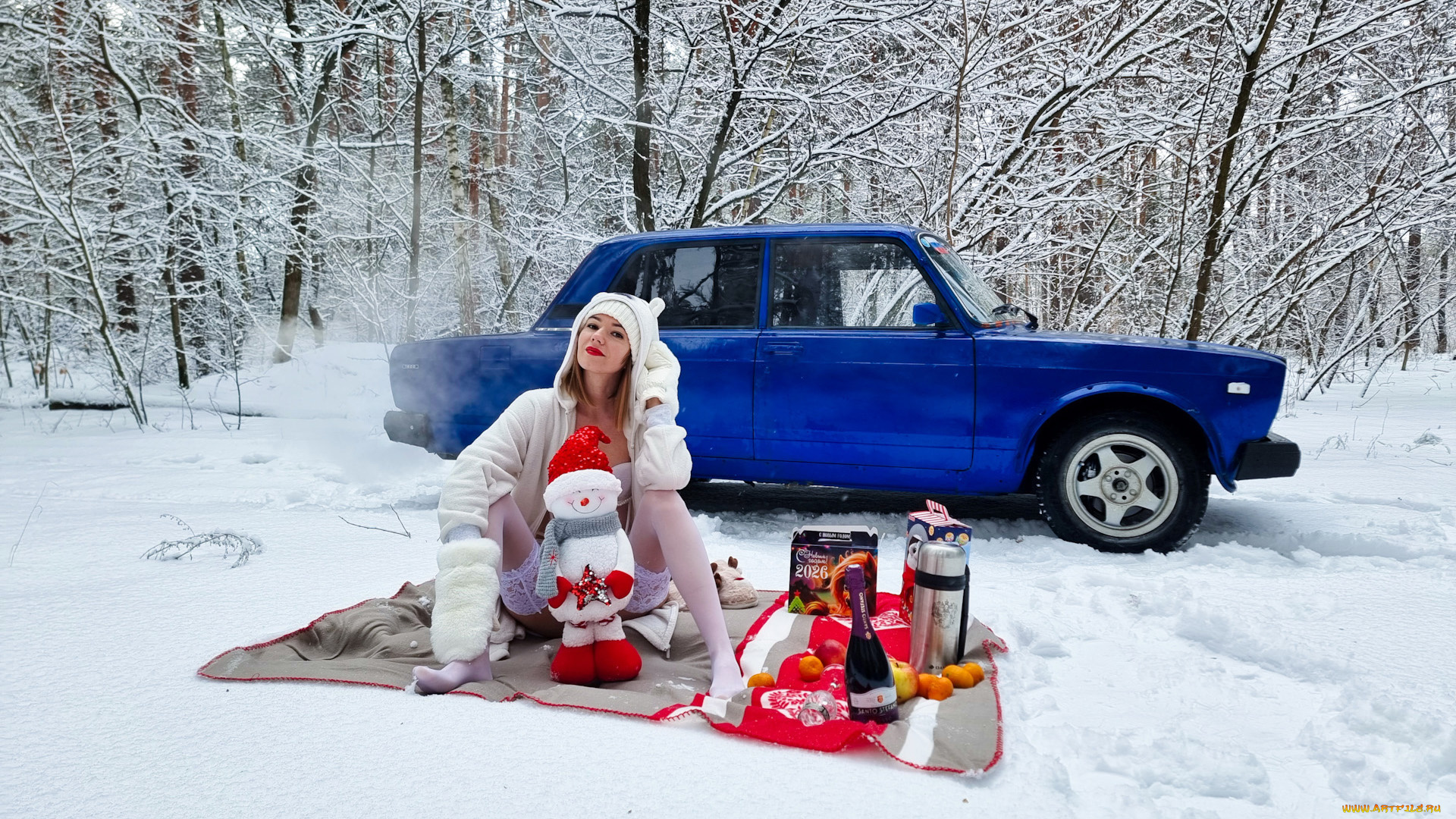 автомобили, -авто, с, девушками, lada, 2107