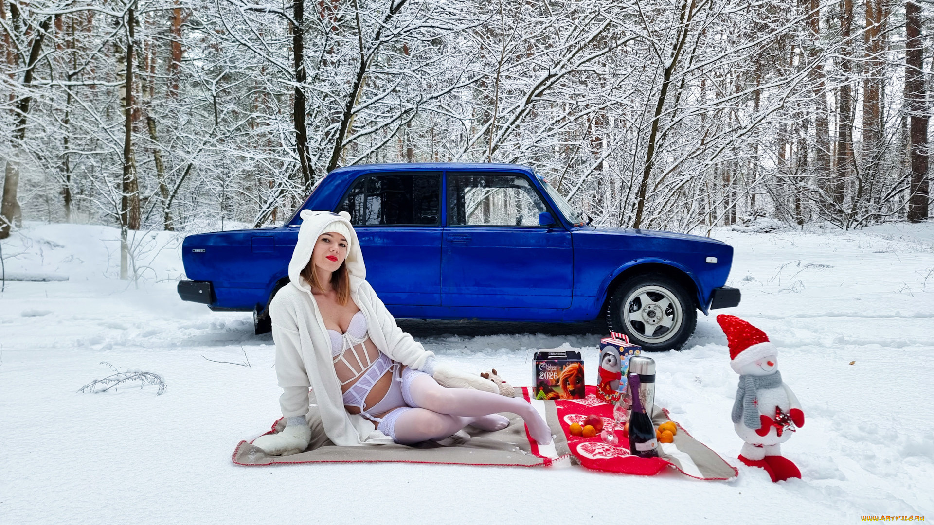 автомобили, -авто, с, девушками, lada, 2107