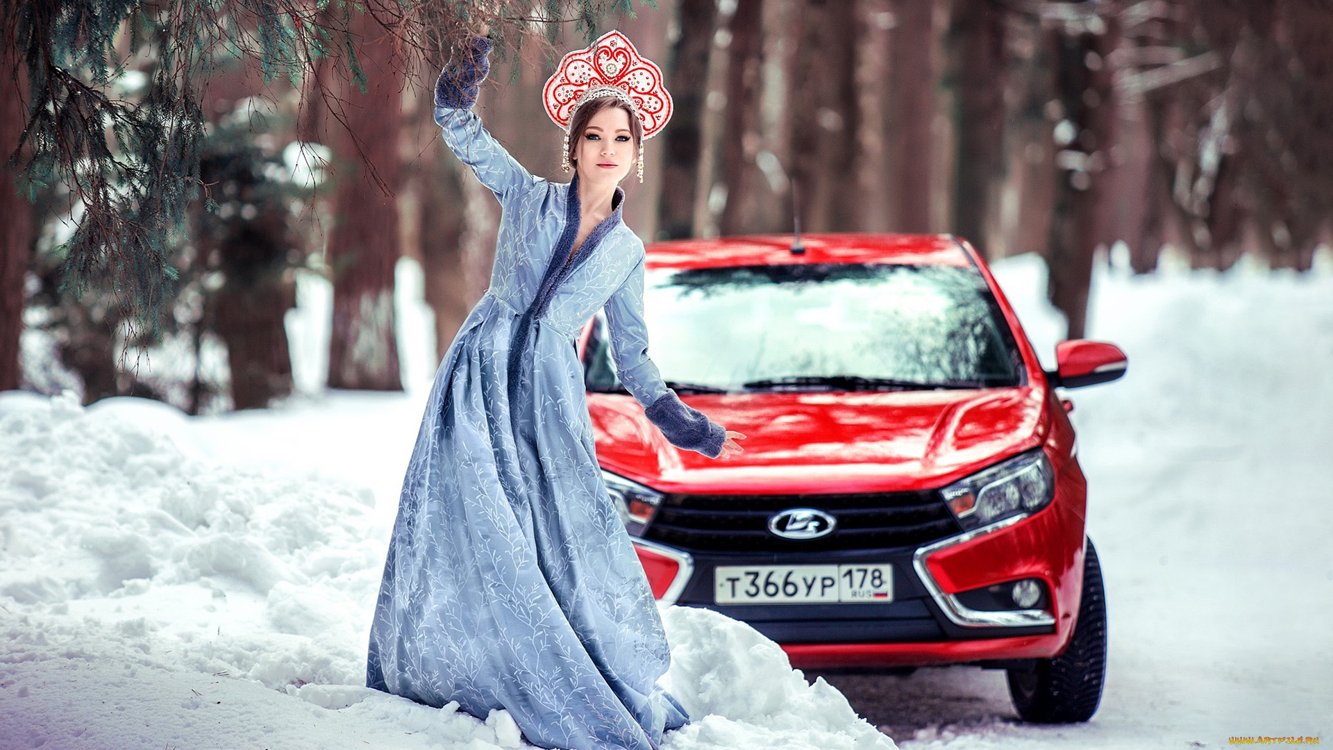 автомобили, -авто, с, девушками, lada, vesta